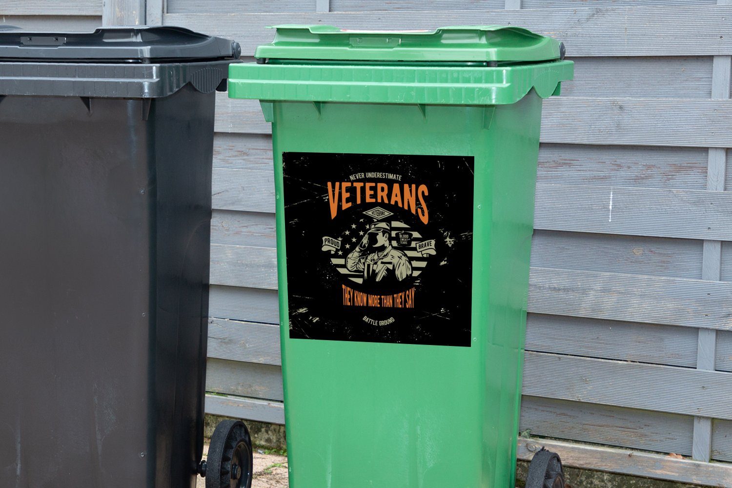 Armee - - Wandsticker Jahrgang Mülleimer-aufkleber, Mülltonne, Amerika Abfalbehälter MuchoWow (1 Sticker, Container, St),