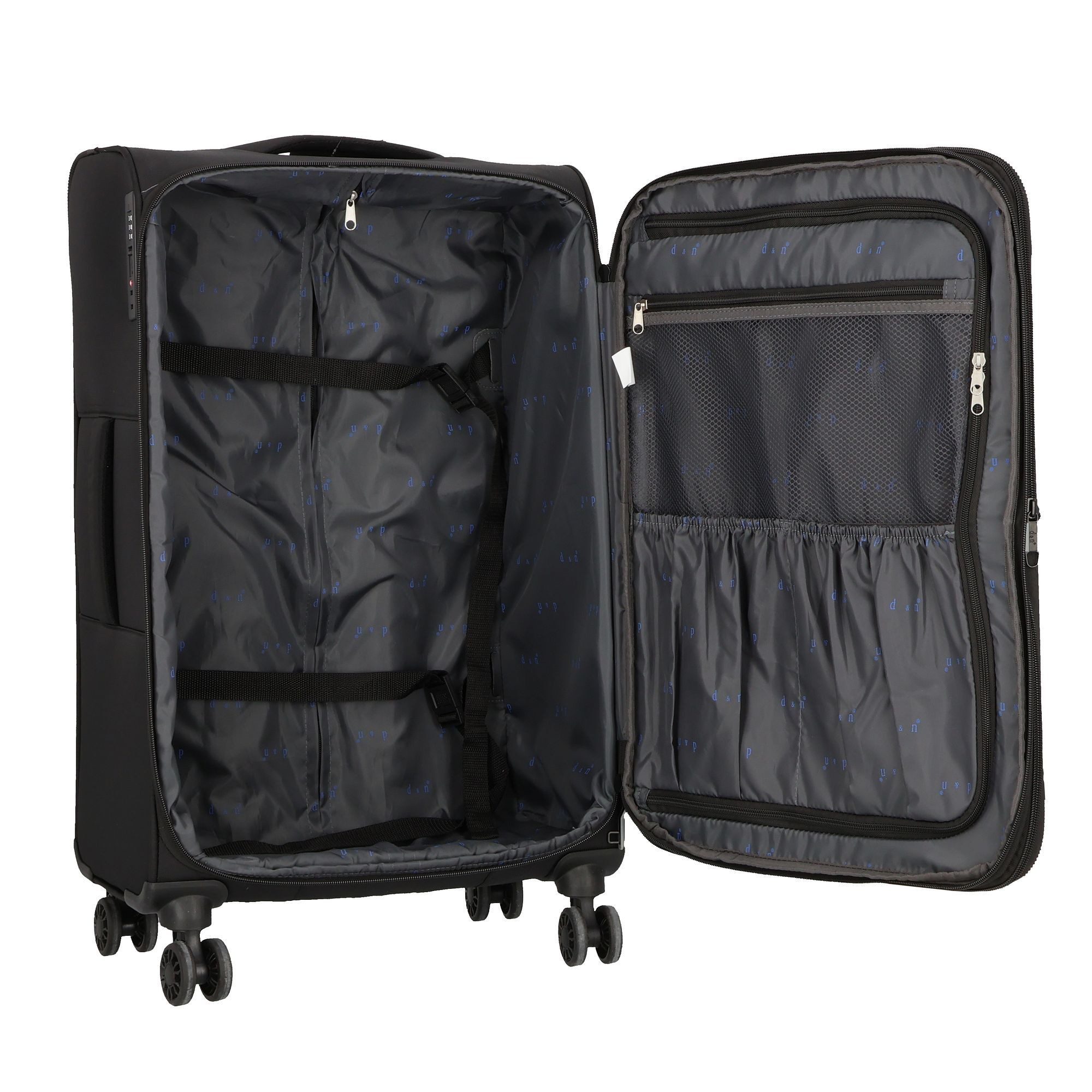 D&N Weichgepäck-Trolley Travel Line, 4 Rollen, Polyester – Bild 5 von 5