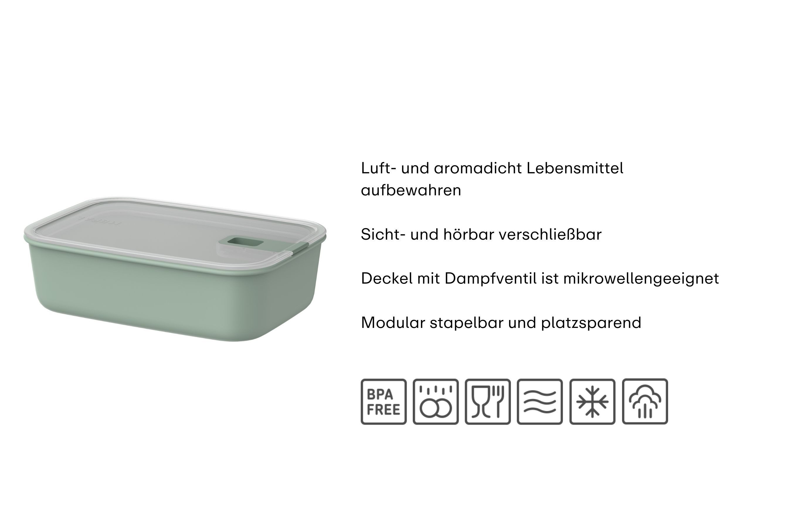 Mepal Aufbewahrungsbox Mepal EasyClip 1.5 l Frischhaltdosen - Nordic black