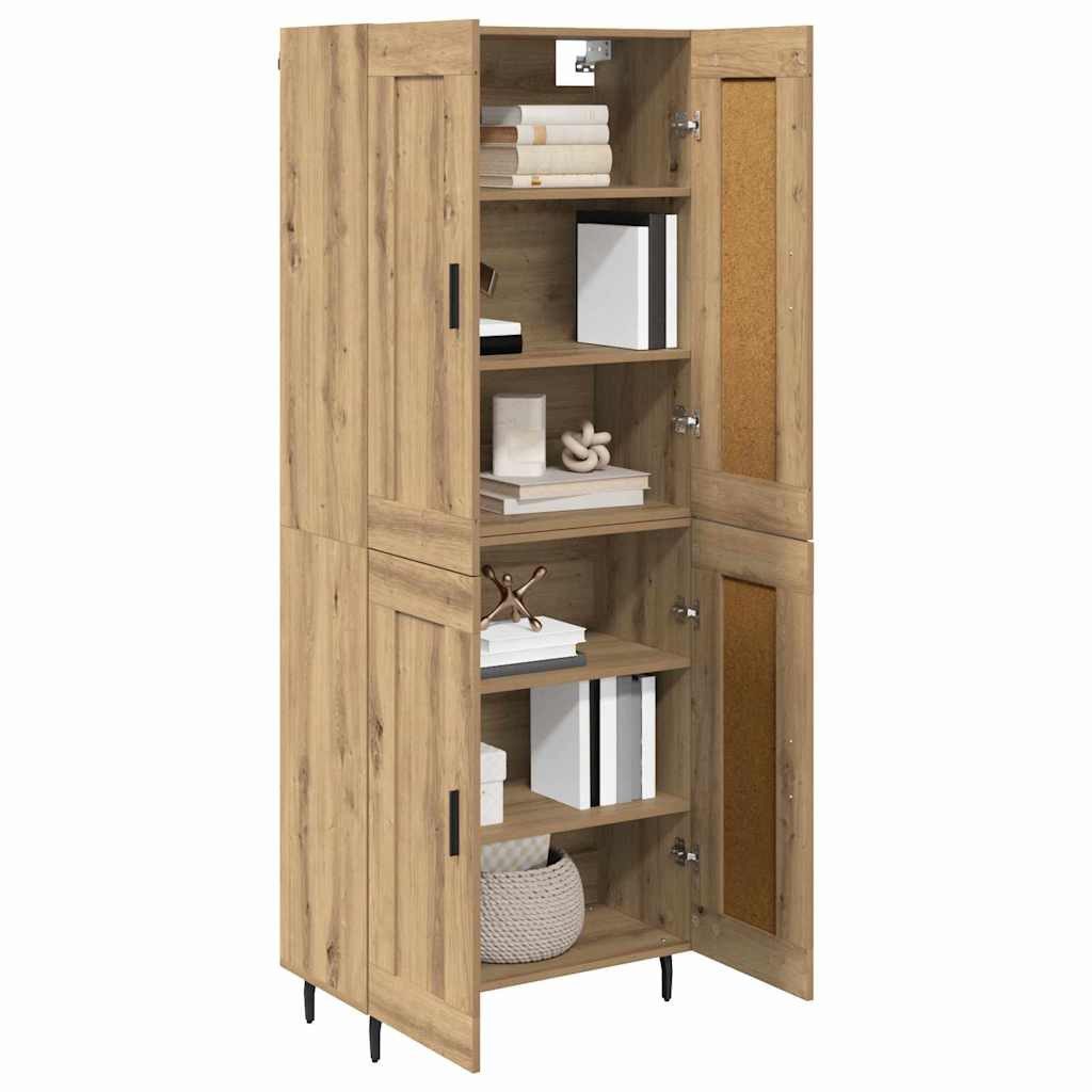 vidaXL Highboard Highboard 2 pcs Artisan-Eiche Engineered Wood und Glas (2 günstig online kaufen