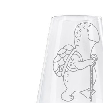 Mr. & Mrs. Panda Weißweinglas Schildkröte Wanderer - Transparent - Geschenk, Weinglas mit Gravur, M, Premium Glas, Liebevoll gestaltet