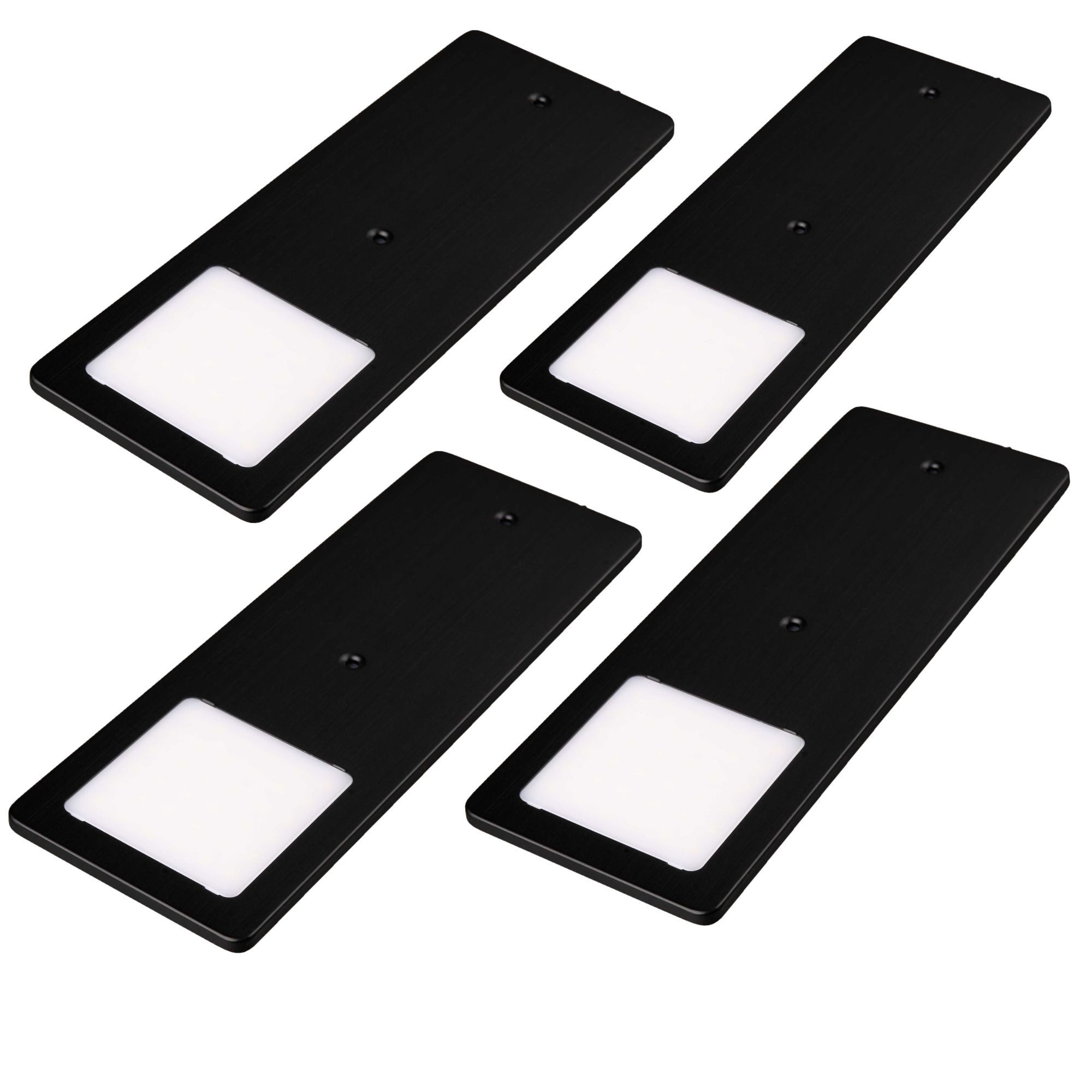 kalb LED Unterbauleuchte LED Unterbauleuchten schwarz 5W- sehr flache Küchenleuchte Einbauspot, 4er Set warmweiß, warmweiss