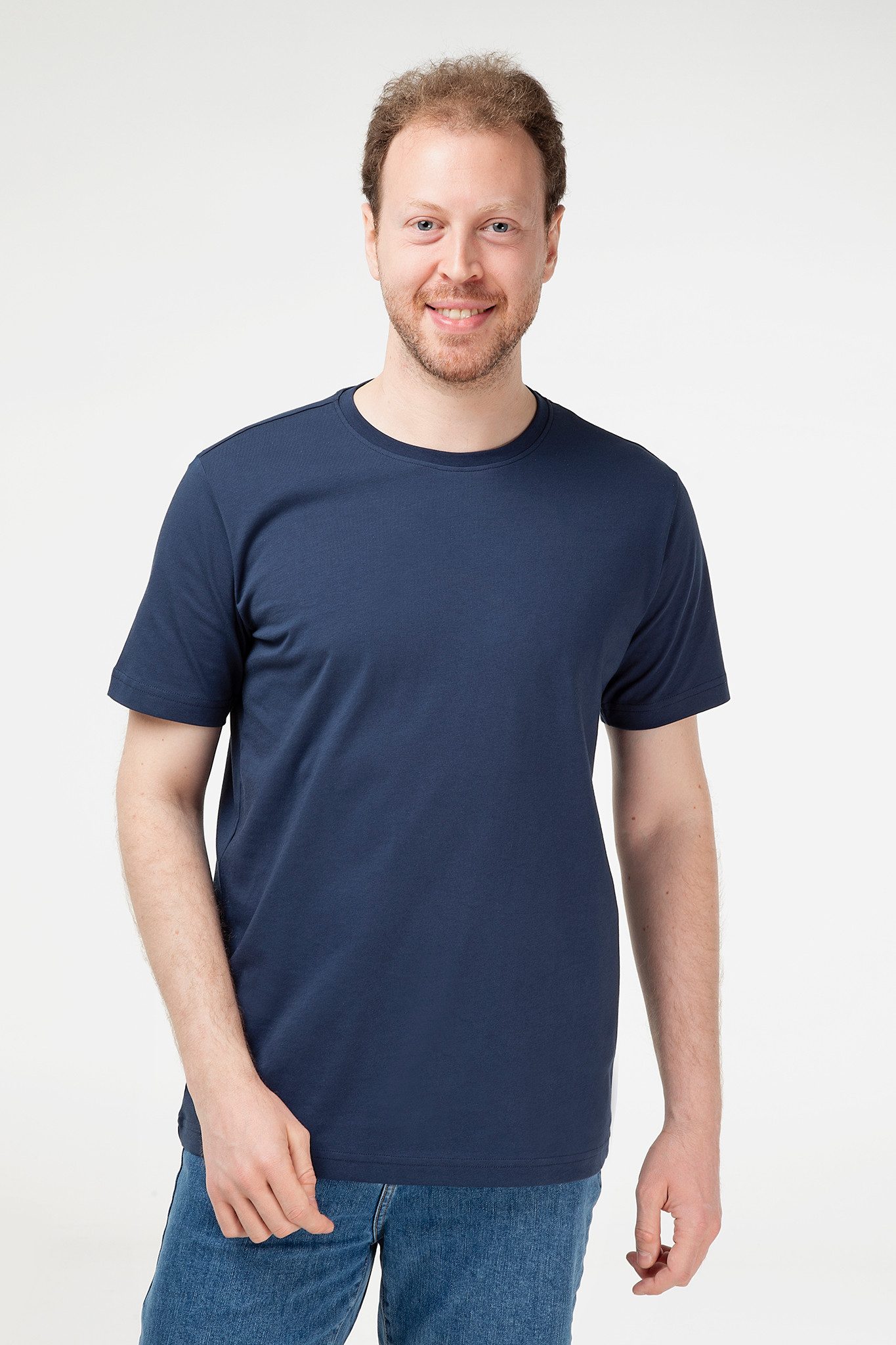 T-Shirt Herren T-Shirt mit Rundhalsausschnitt