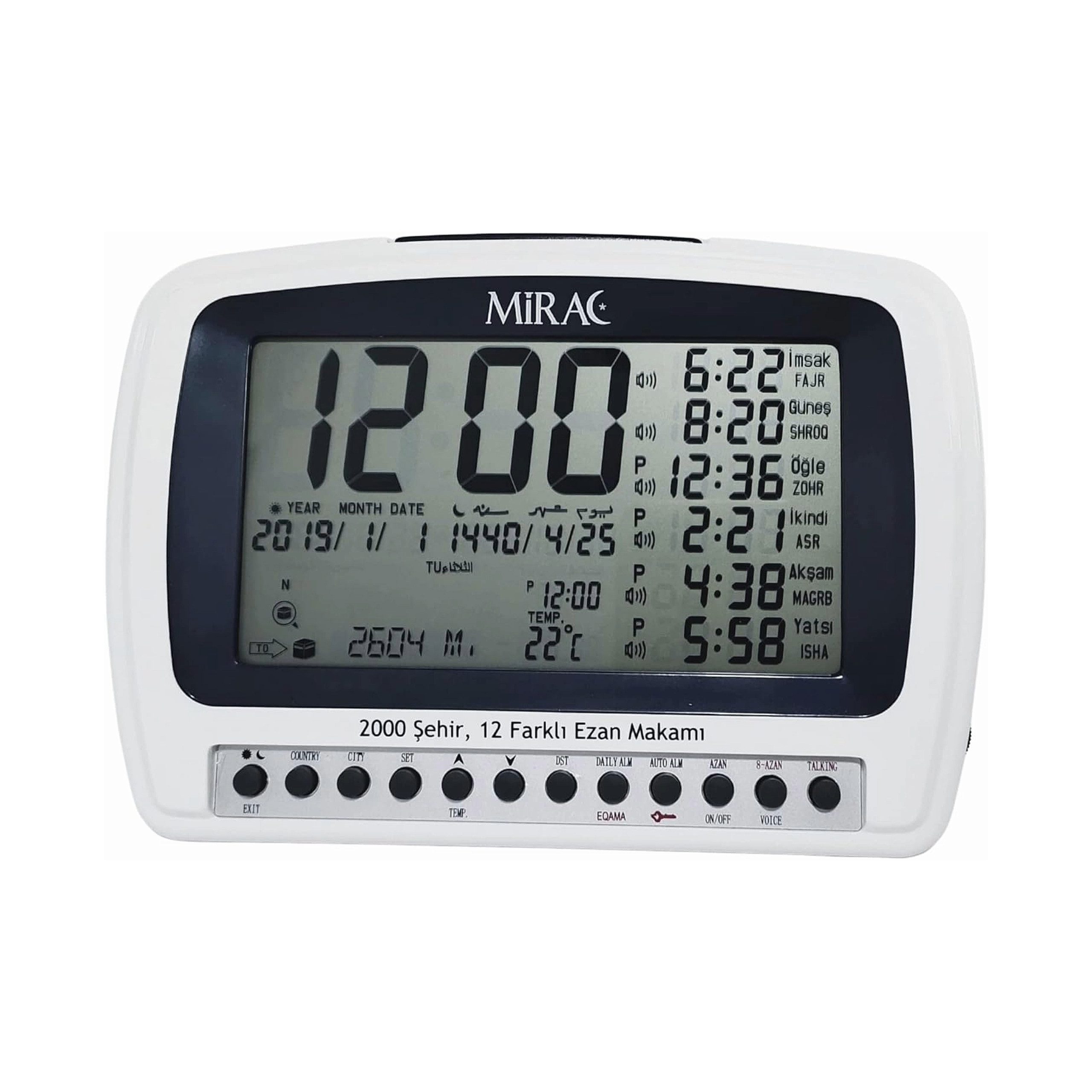 Mirac Tischuhr Azan Automatische Uhr- Gebetszeiten & elegantes Design für I günstig online kaufen