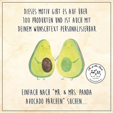 Mr. & Mrs. Panda Shopper Avocado Pärchen - Gelb Pastell - Geschenk, Einkaufsbeutel, Babyshower (1-tlg), Individuelles Design