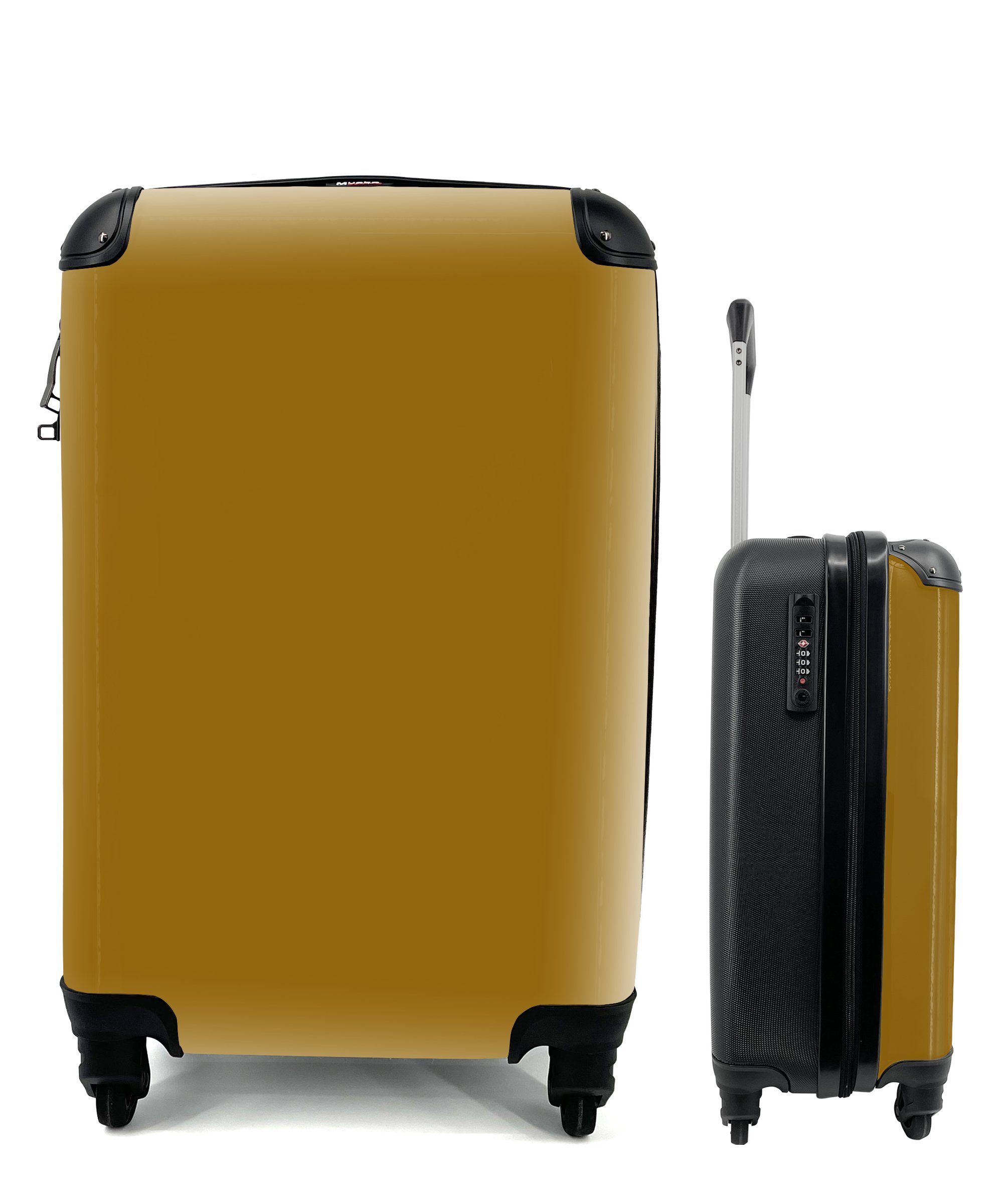 MuchoWow Handgepäckkoffer Gold - Luxus - Interieur, 4 Rollen, Reisetasche mit rollen, Handgepäck für Ferien, Trolley, Reisekoffer
