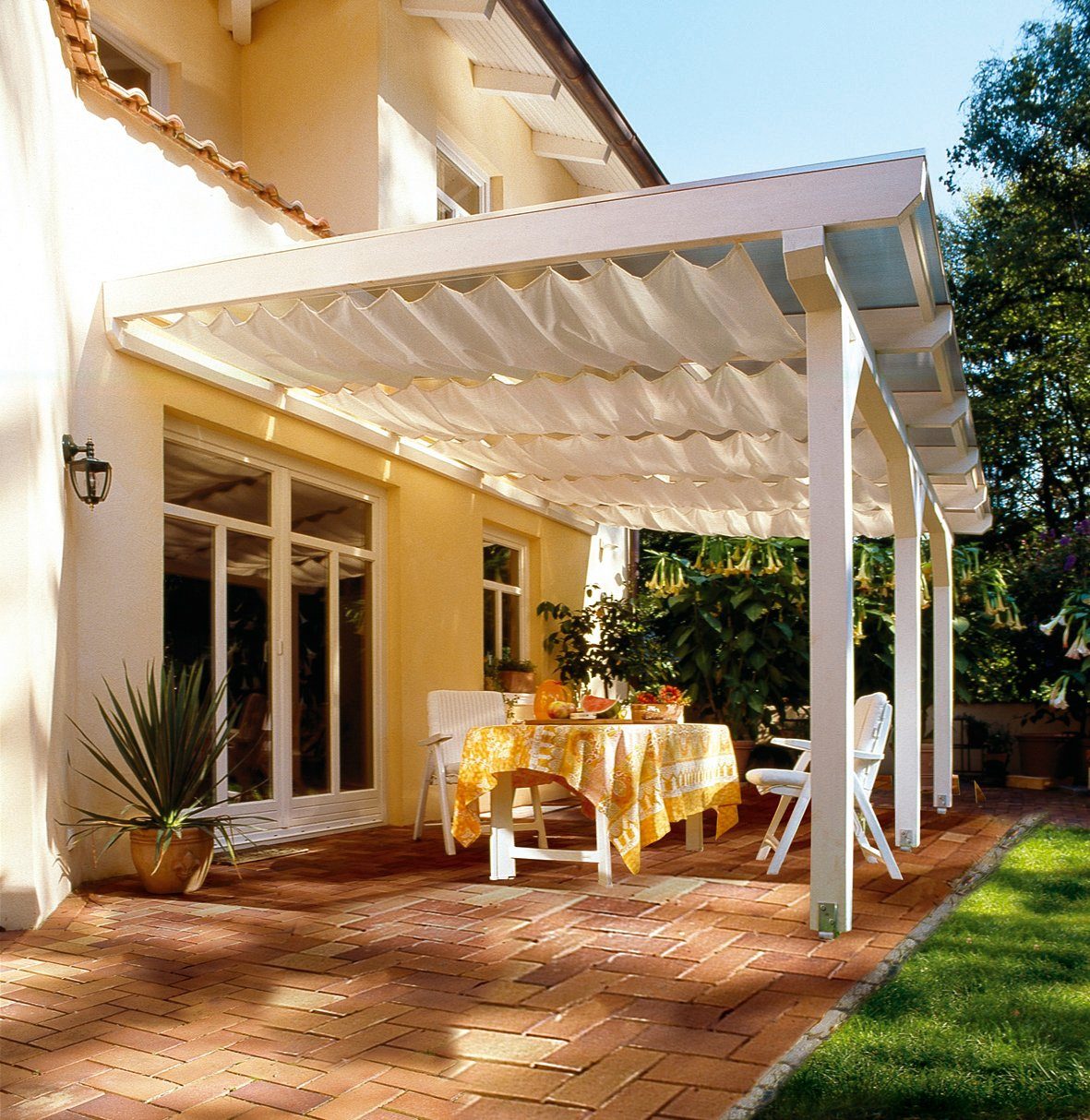 Floracord cable-tensioned sunshade sail for interior shading, WxL: 420x140 cm, 1 panel