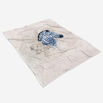 Sinus Art Handtücher Handtuch Strandhandtuch Saunatuch Kuscheldecke Zebra Wasserfarben, Baumwolle-Polyester-Mix (1-St), Handtuch