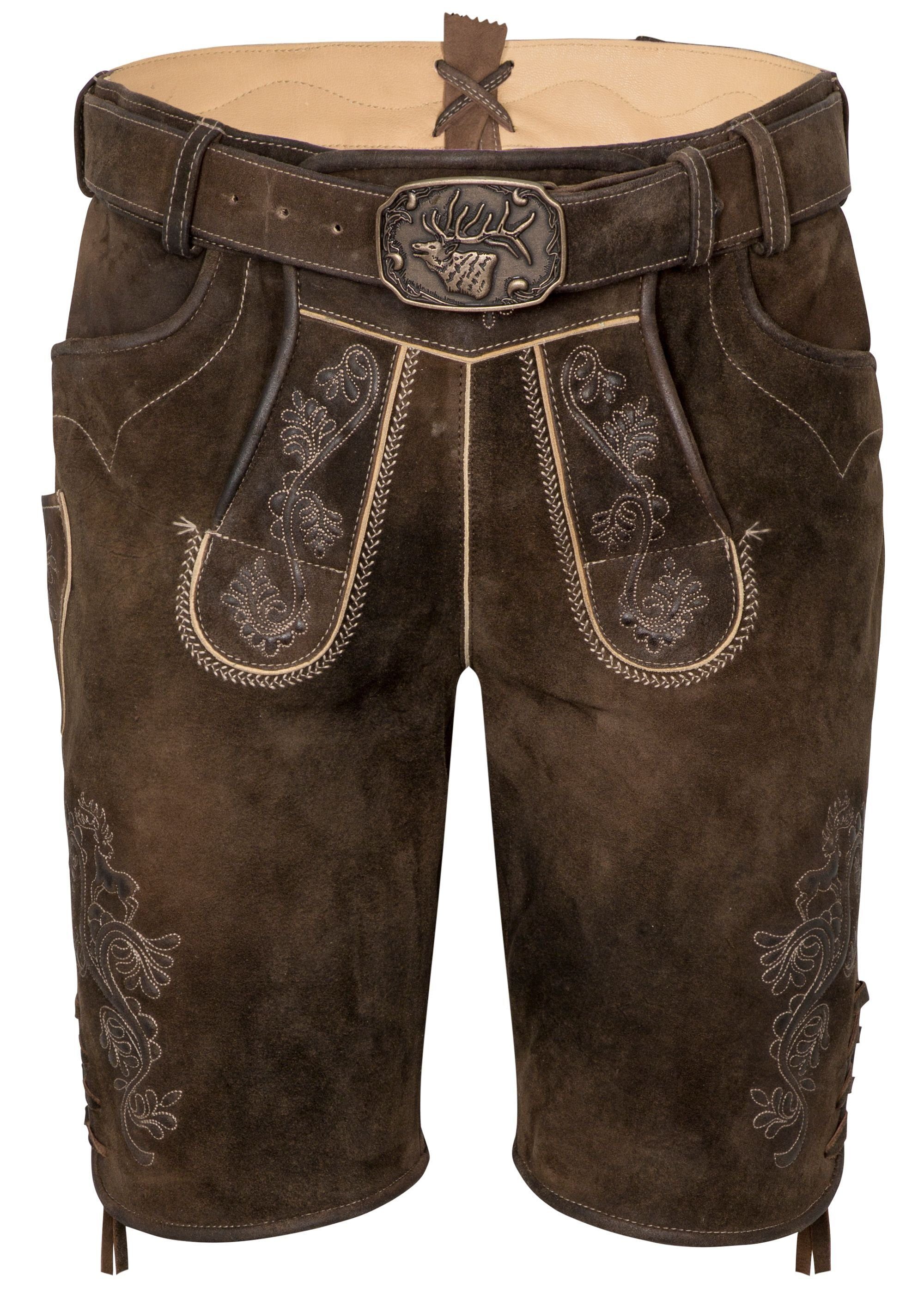Spieth & Wensky Shorts Lederhose Waldkraiburg mit Geldbörsentasche