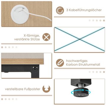 COSTWAY Eckschreibtisch, 2in1 Design, mit 4 Ablagen, 151 x 151 x 75 cm