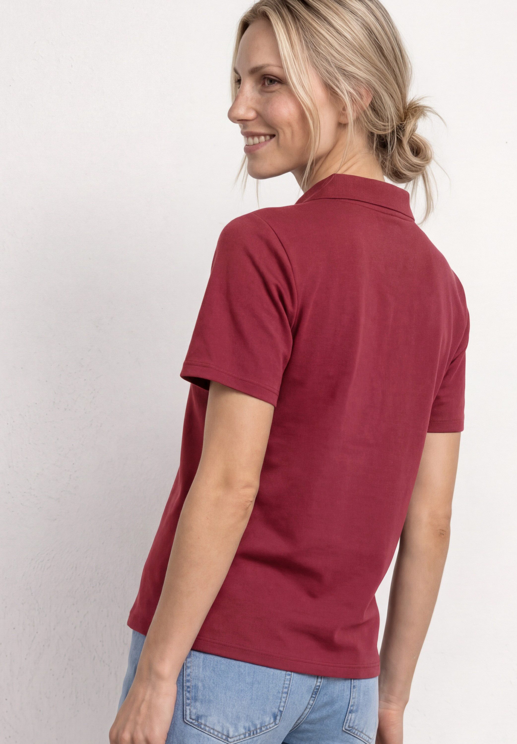STREET ONE Poloshirt aus Baumwolle mit Stretchante
