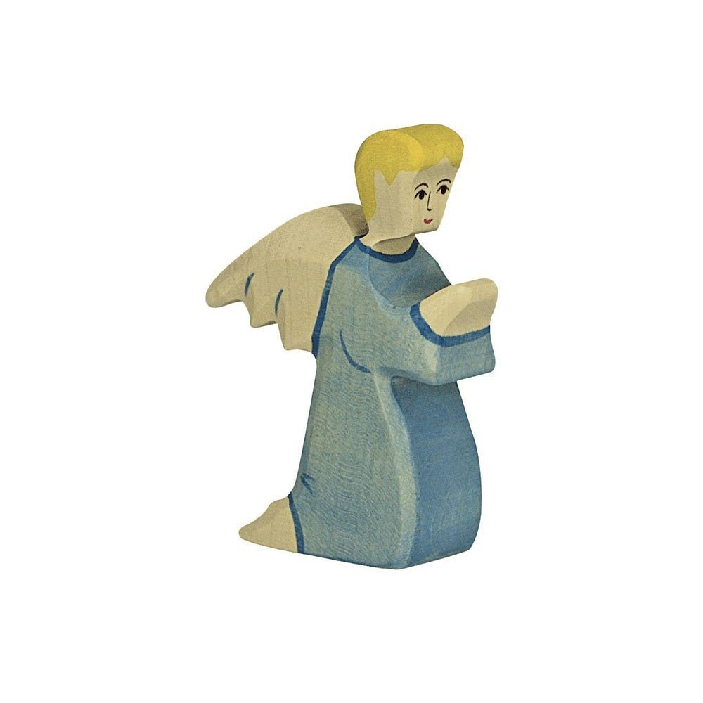 Holztiger Tierfigur HOLZTIGER Engel 2 aus Holz blau