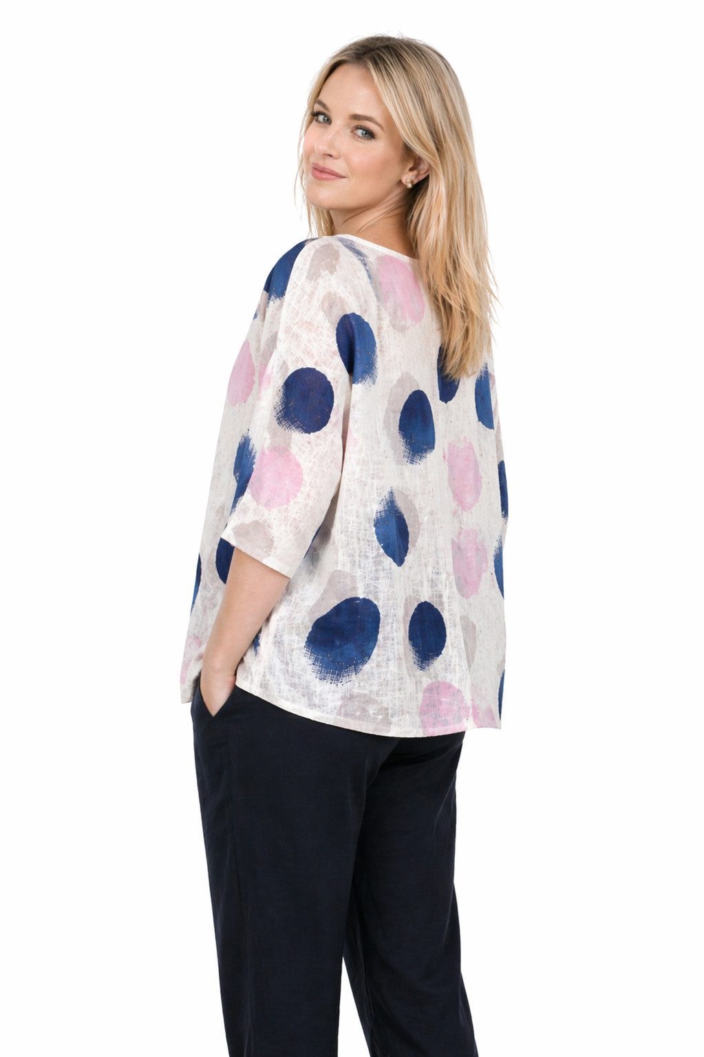 ITALY VIBES Kurzarmbluse - Halbarmshirt - lockere Bluse - Schlupfbluse - Shirtbluse - ITALY VIB ONE SIZE / passend für Größe M - XXL