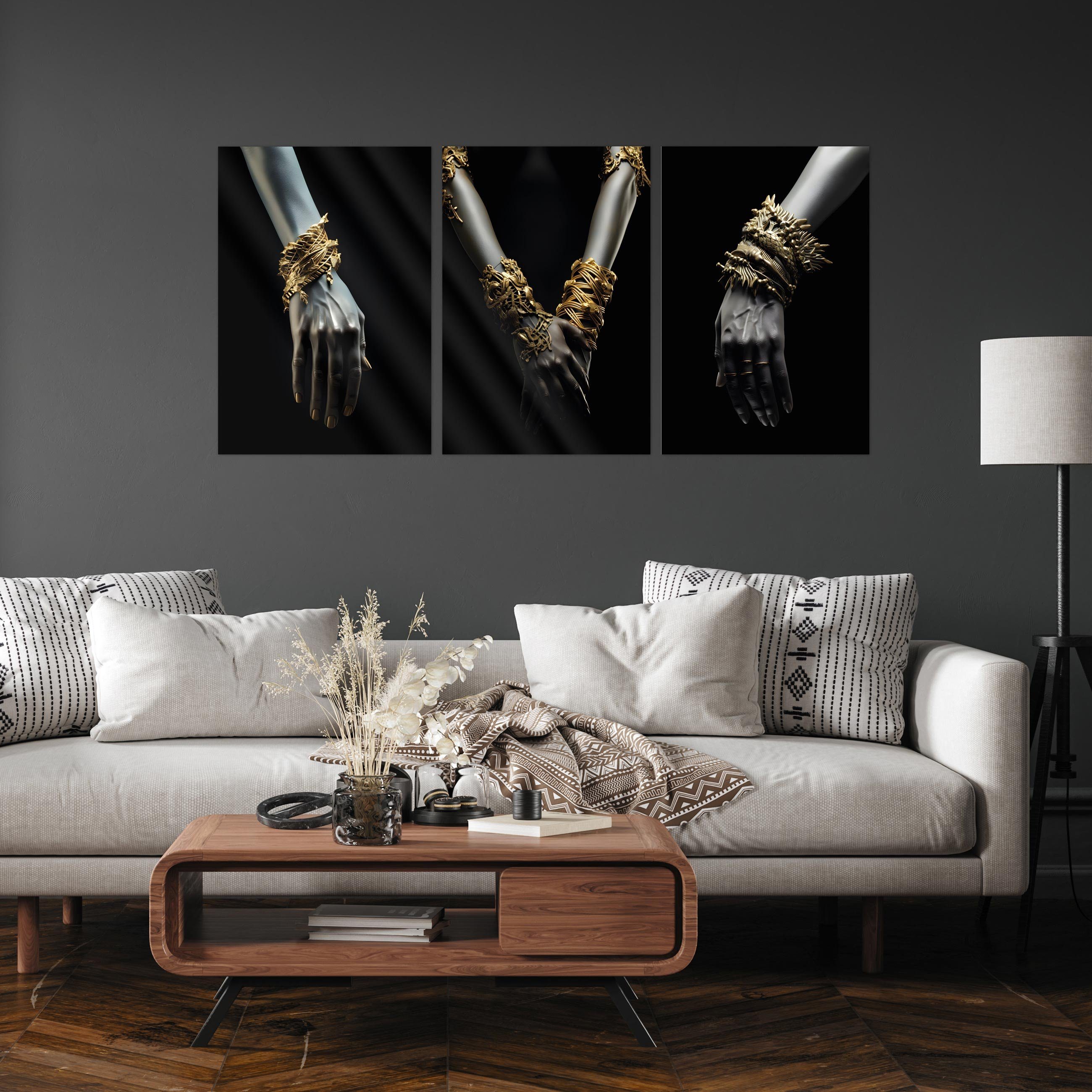 Wallarena Poster SET Frau Hände Gold günstig online kaufen