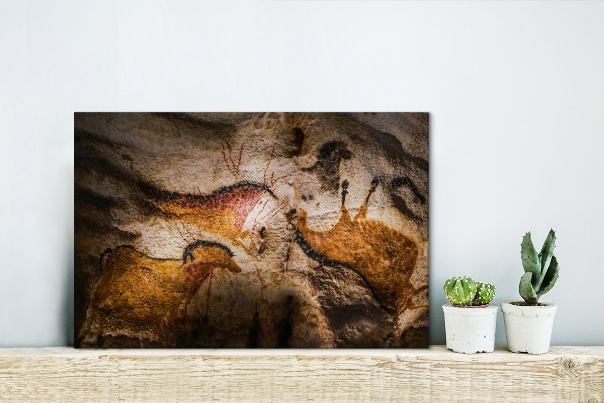 30x20 Wanddeko, Wandbild Aufhängefertig, Frankreich, in Leinwandbild den Lascaux von (1 Wandgemälde cm in Höhlen St), Leinwandbilder, OneMillionCanvasses®
