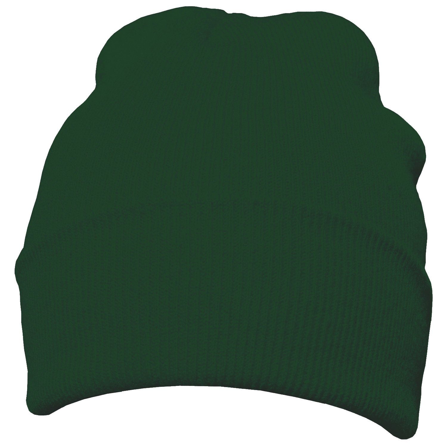 Wintermütze, Beanie klassisches Beanie mit Mütze tannengrün 1-St) Krempe DonDon Design, (Packung,