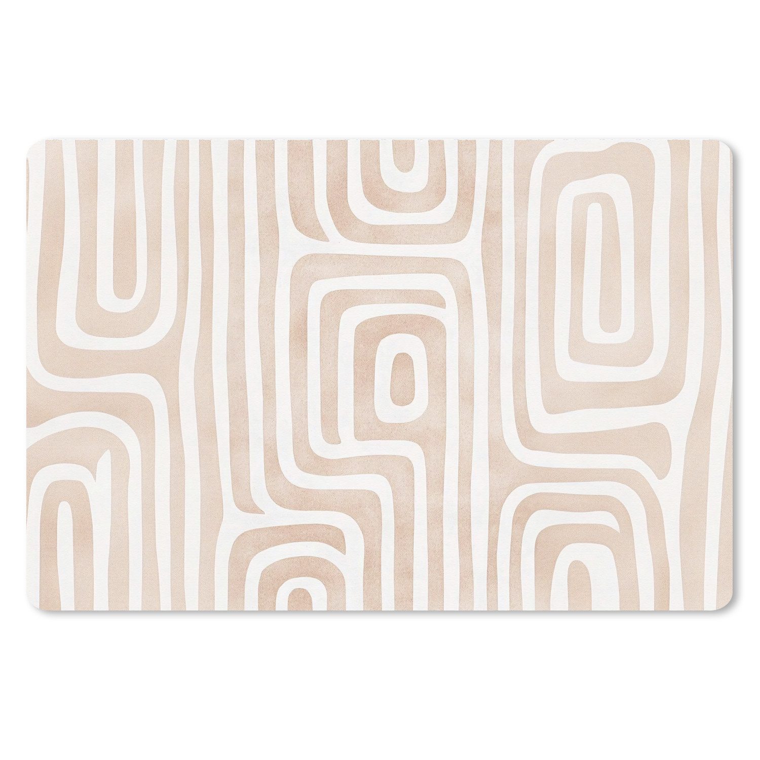 MuchoWow Mauspad Dekorativ - Labyrinth - Beige (1-St), Mauspad XXL, Schreibtischunterlage groß, Gaming Setup, 90x60 cm