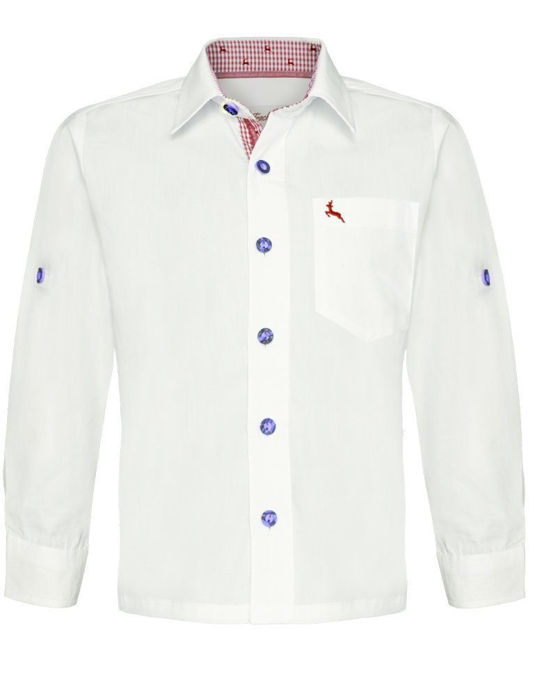 Isar-Trachten Trachtenhemd Isar-Trachten Kinder Trachtenhemd 'Luis' Hirschmot