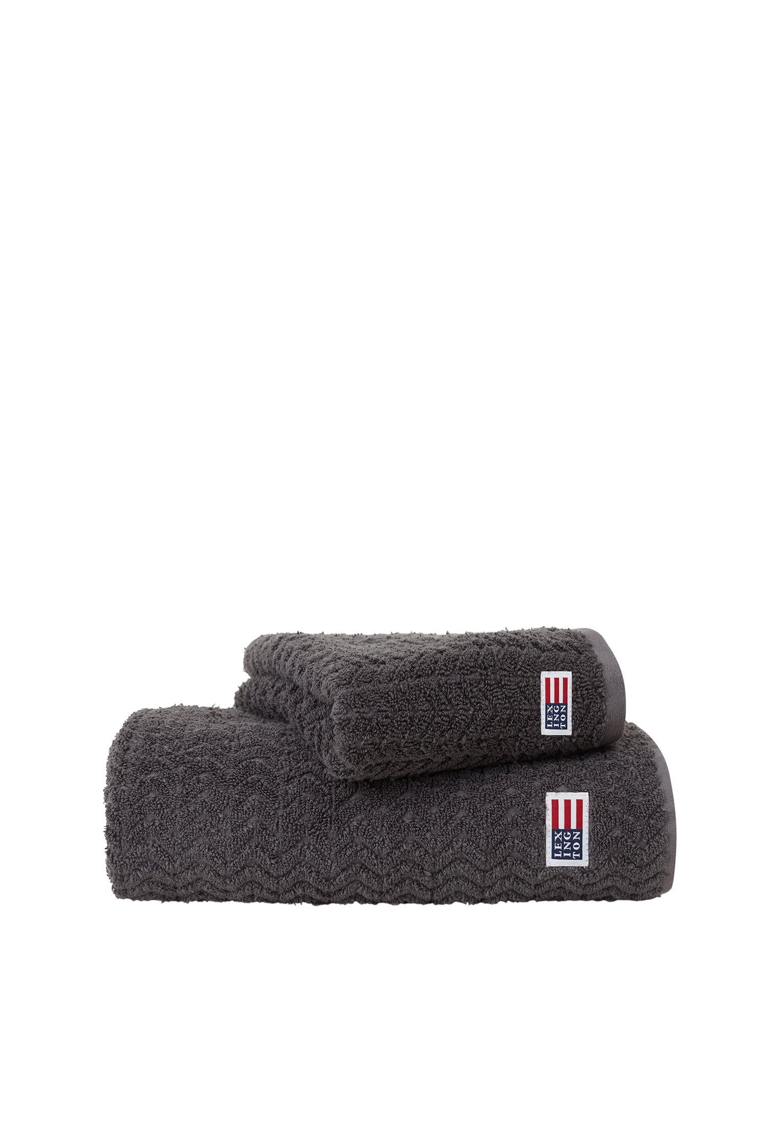 Lexington Handtuch Cotton/Lyocell Structured Terry Towel charcoal