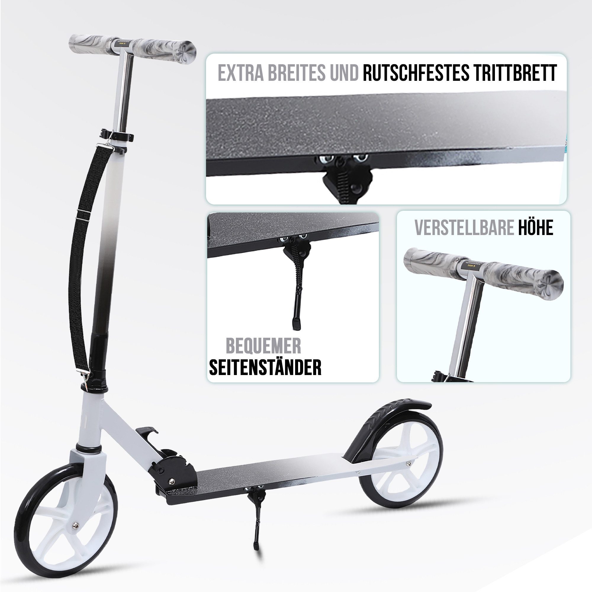 Habib Gruppe Scooter Kinderroller 200mm Cityroller, Klappbar & bis 100kg
