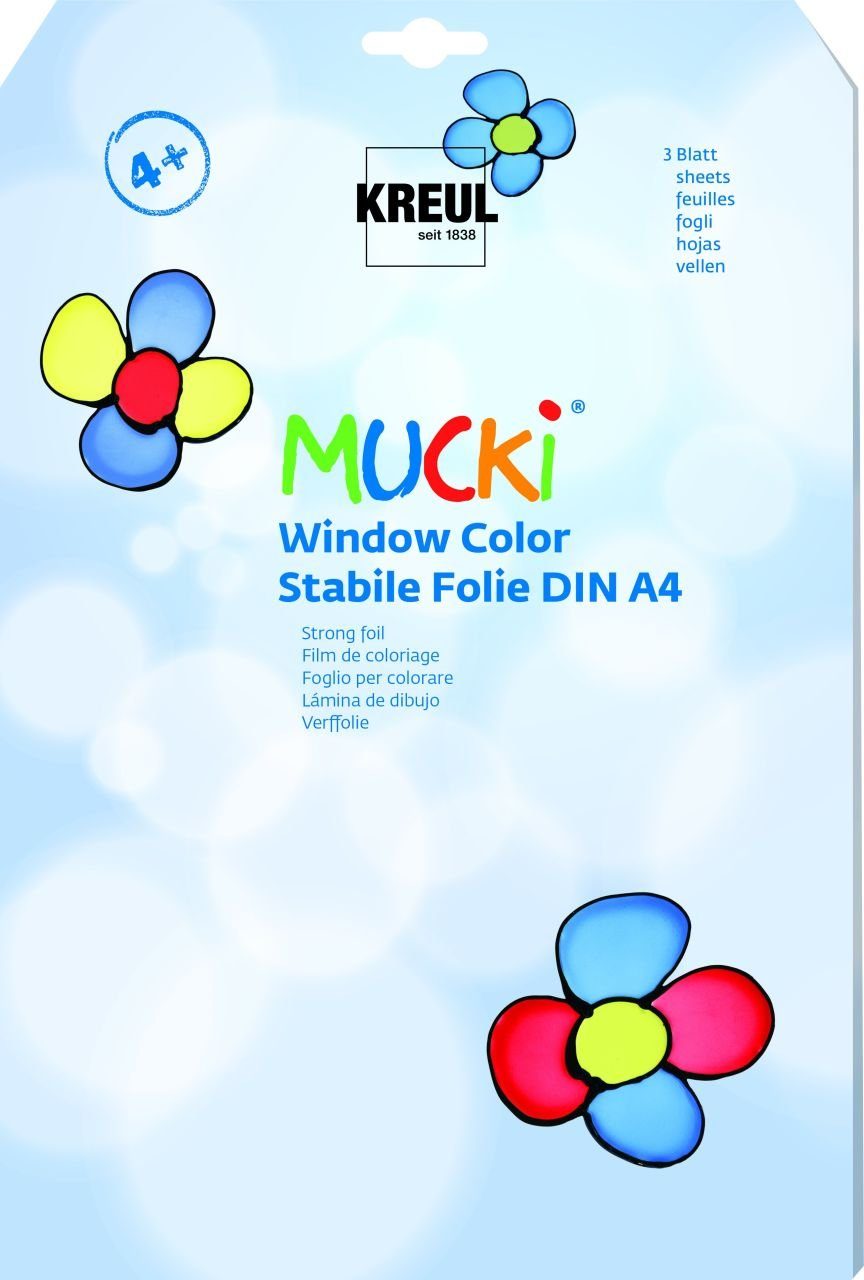 Bastelfarbe Kreul Mucki Window Color Stabile Folie 3 Blatt DIN