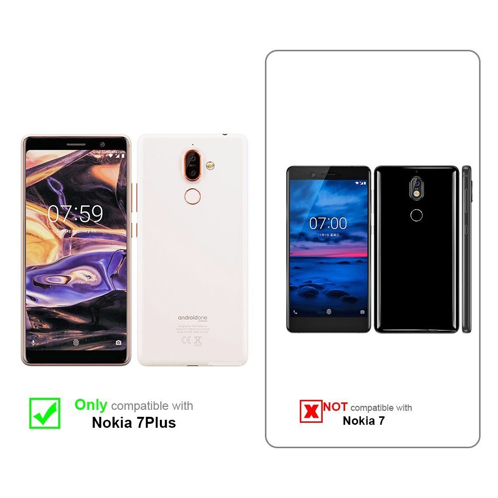 Cadorabo Handyhülle für Nokia 7 PLUS Hülle Nokia 7 PLUS, Hülle Schutzhülle mit Standfunktion, Magnetverschluss und Kartenfach