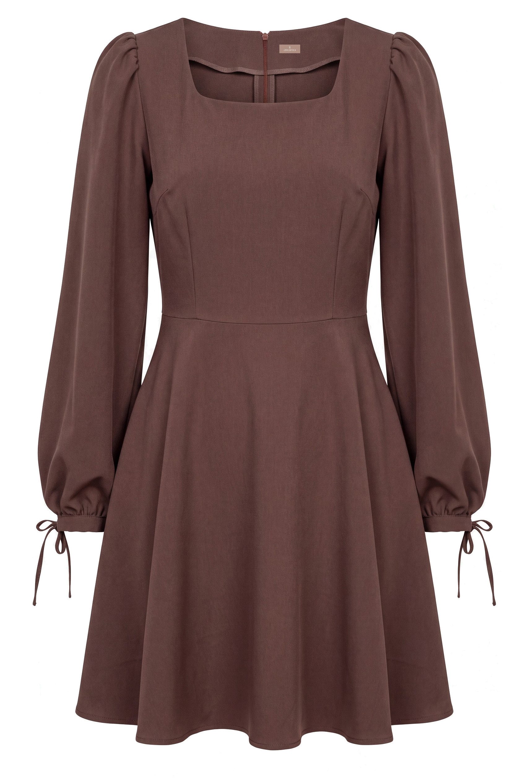 Awama Minikleid mit Puffärmeln und Bindebändern