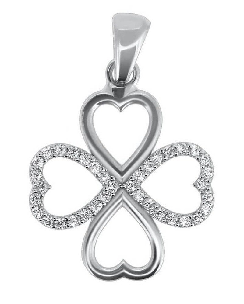 Brilio Silver Kettenanhänger Silver four-leaf clover for good luck PENT092
