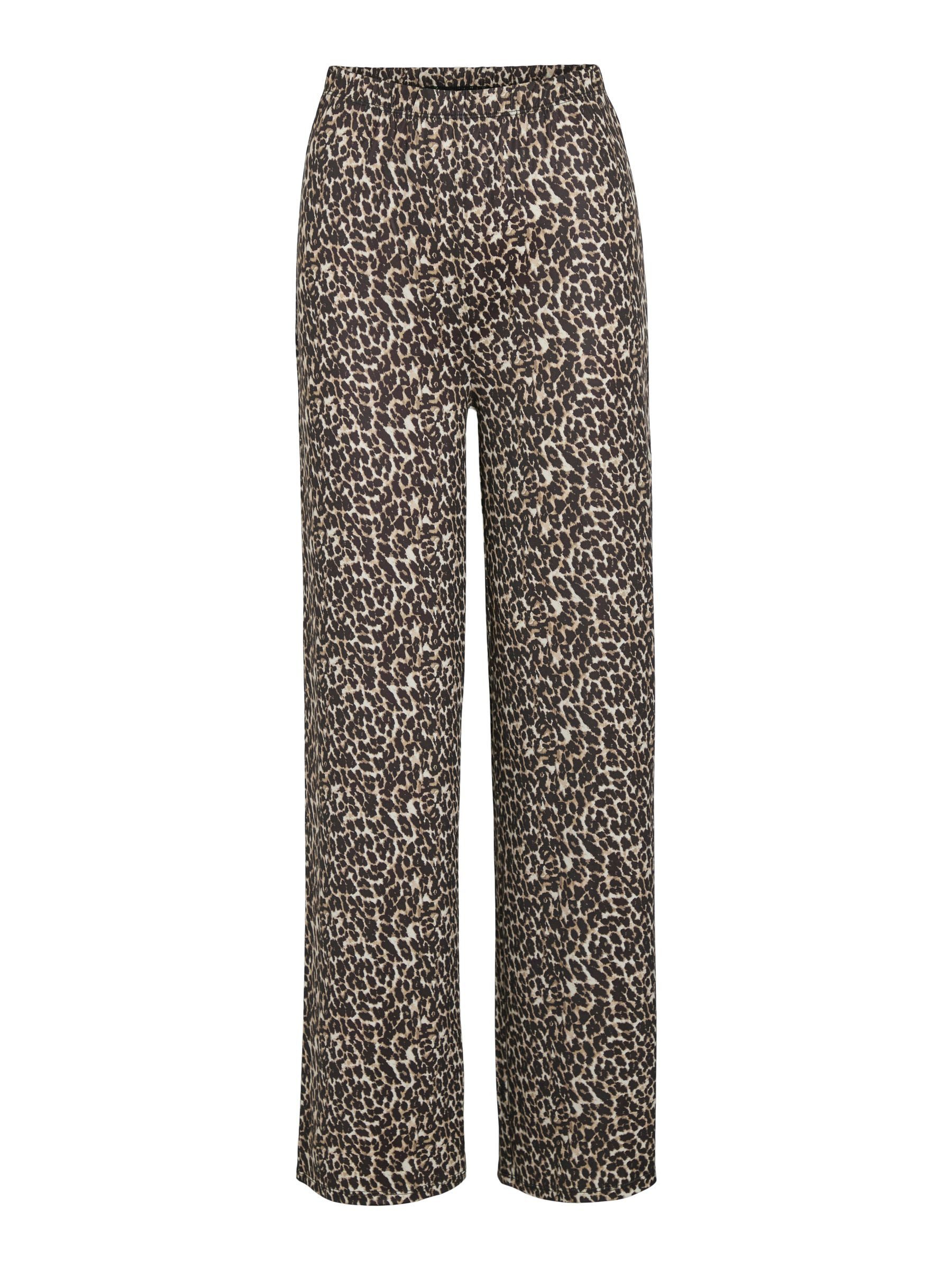 Vila Stoffhose Modisches Leopardenmuster mit weitem günstig online kaufen