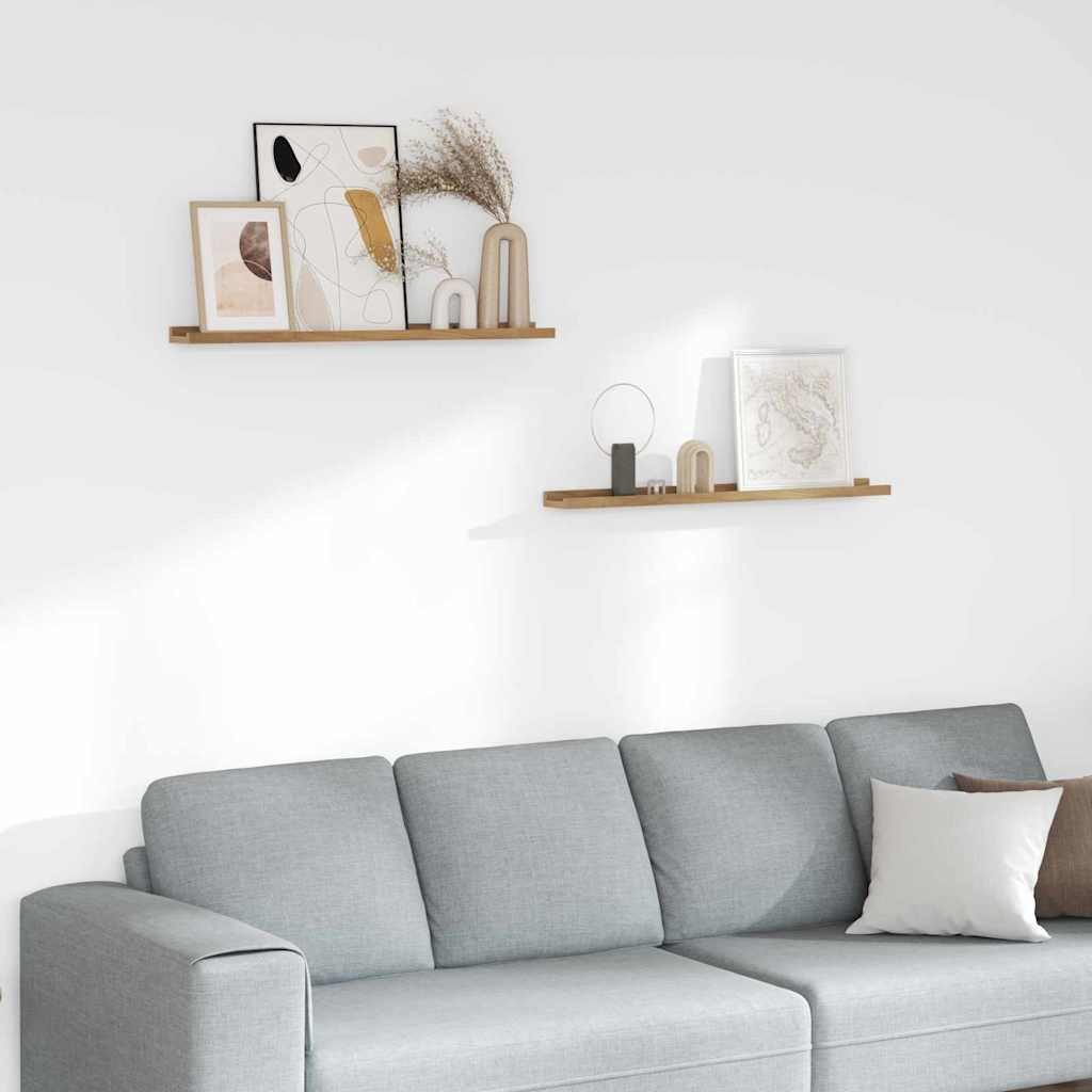 vidaXL Regal Wandregal Wandhalterung 2 Stk. Braun 80 x 9 x 3 cm, 2-tlg.