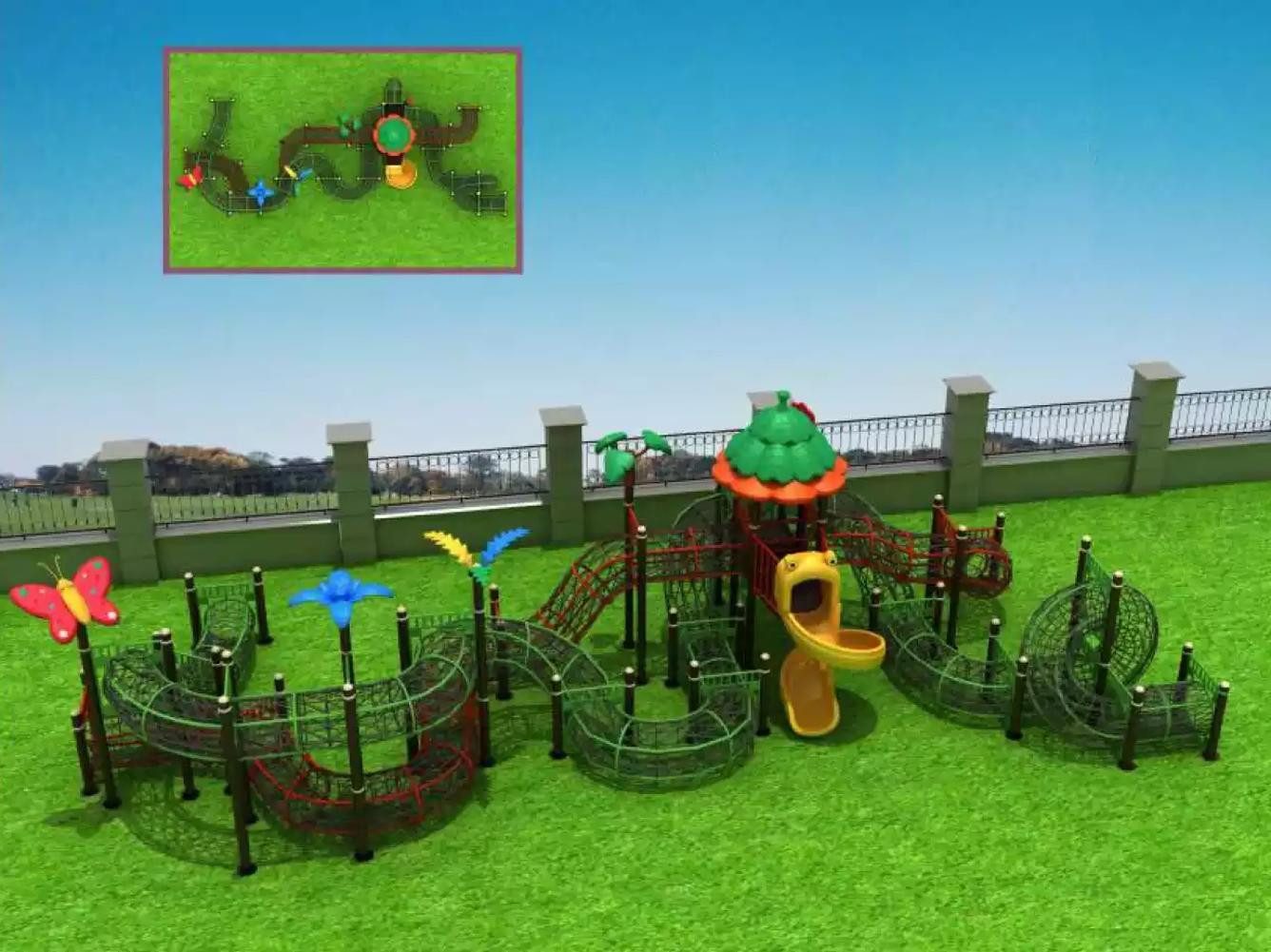 Xlmoebel Spielturm Klettergarten mit Spielplatz für Kinder im Freien, Hergestellt in Europa