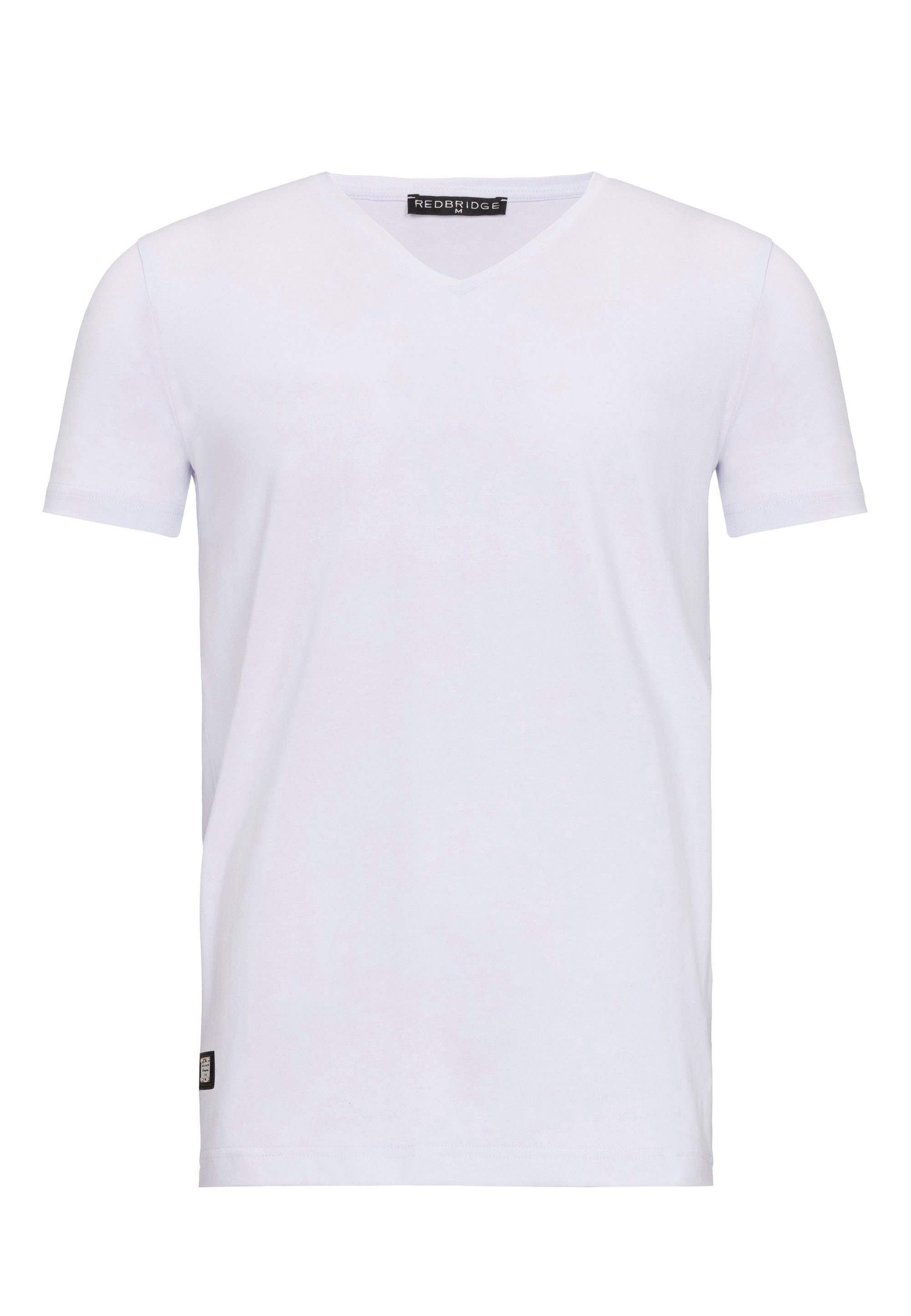 RedBridge T-Shirt weiß mit V-Ausschnitt Dange modischem