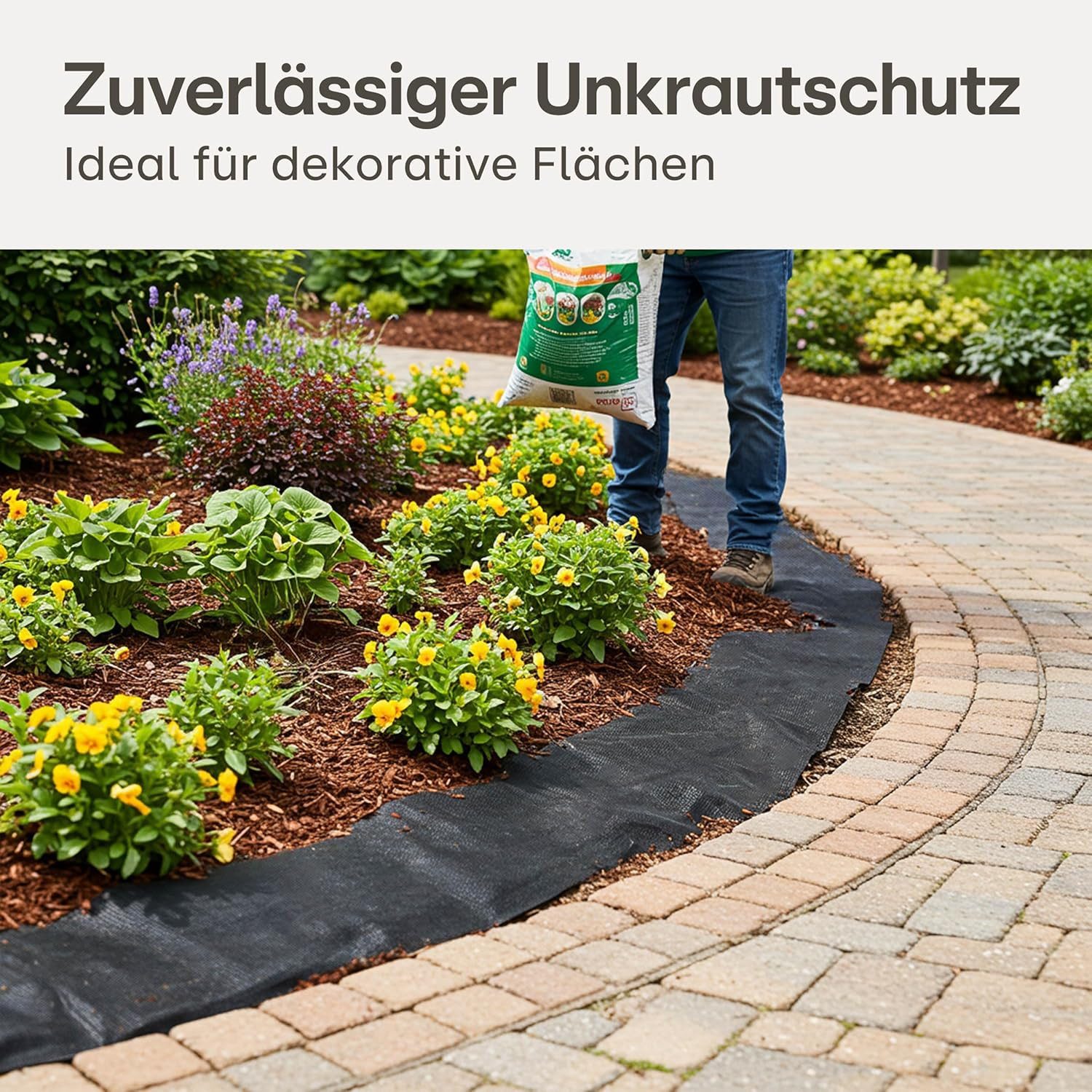 Praknu Gartenvlies Unkrautvlies 150g/m² 25m² Extra Stark - 12 Erdanker UV-Stabil Reißfest, (Einzelartikel, 1-St., 150g/m² Unkrautvlies 25m² mit 12 Erdankern wasserdurchlässig), Wasserdurchlässig, UV-Stabil, Reißfest, Chemiefrei, Nachhaltig