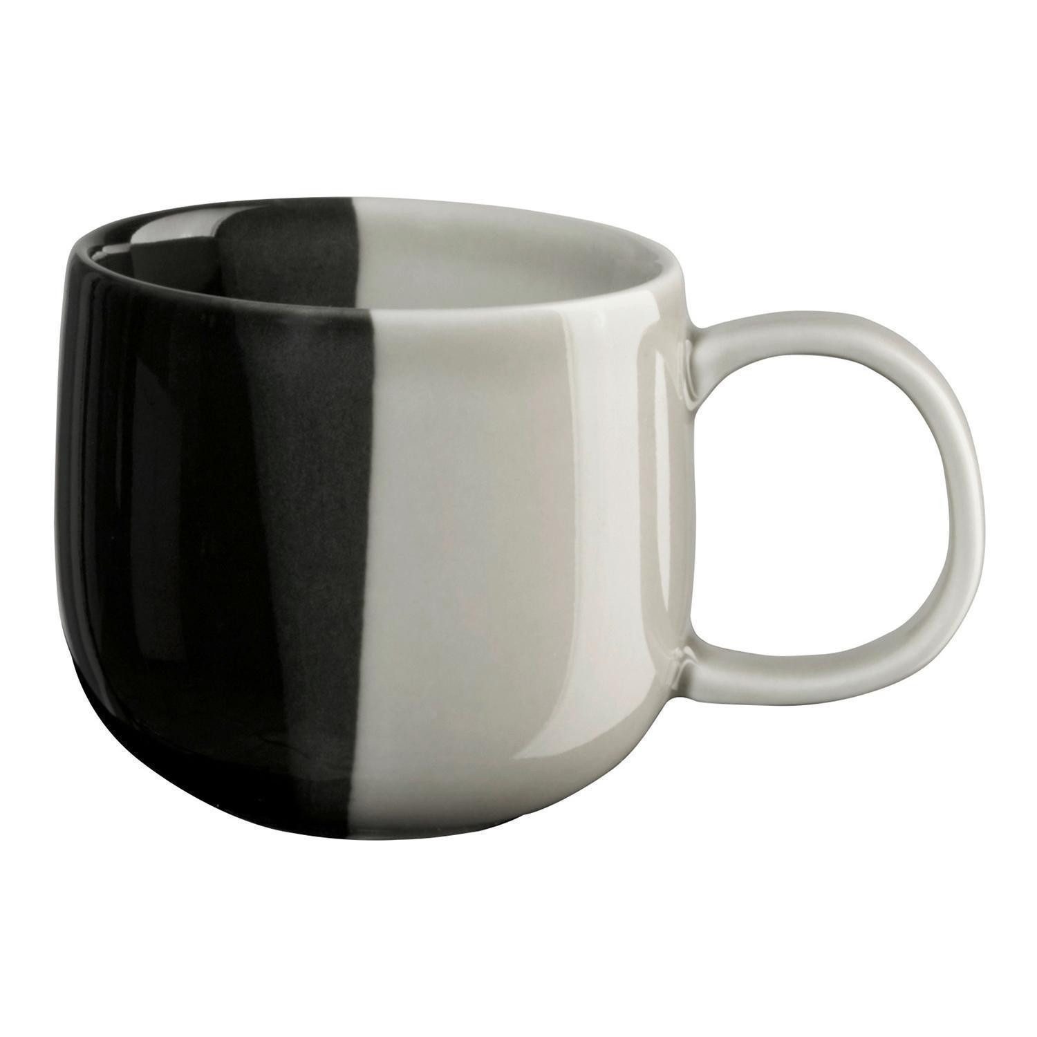 ASA SELECTION Espressotasse JOY, 90 ml, Grau, Schwarz, 1-tlg., Porzellan, spülmaschinengeeignet