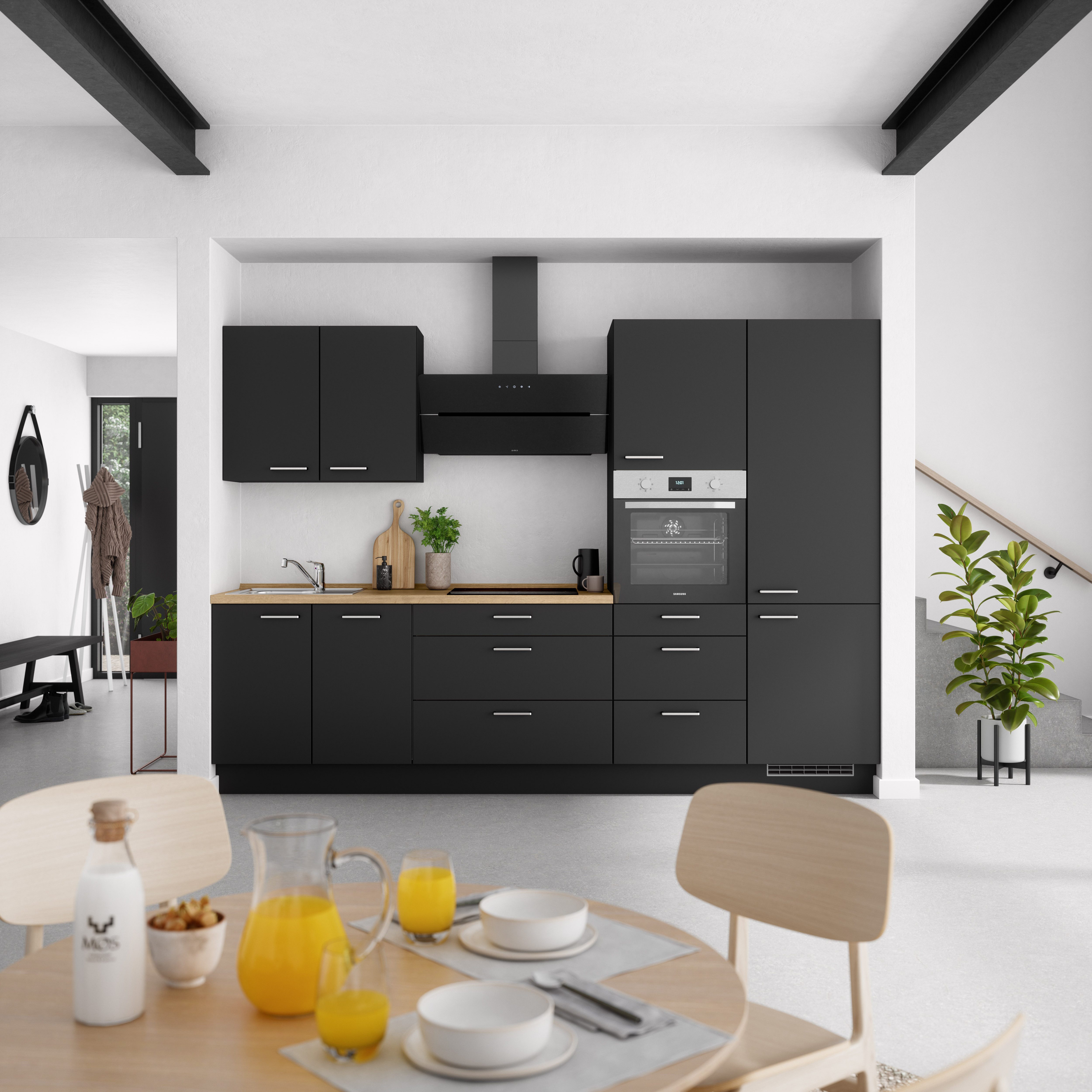 nobilia® Küchenzeile "Touch II", NEU: individuell anpassbar mit gratis Profi-Beratung, vormontiert, Breite 300 cm, Ausrichtung wählbar, wahlw. mit E-Geräten