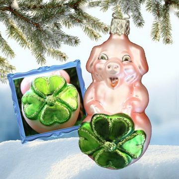 INGE-GLAS® Christbaumschmuck INGE-GLAS Weihnachts-Hänger Glücks-schweinchen (1-tlg)