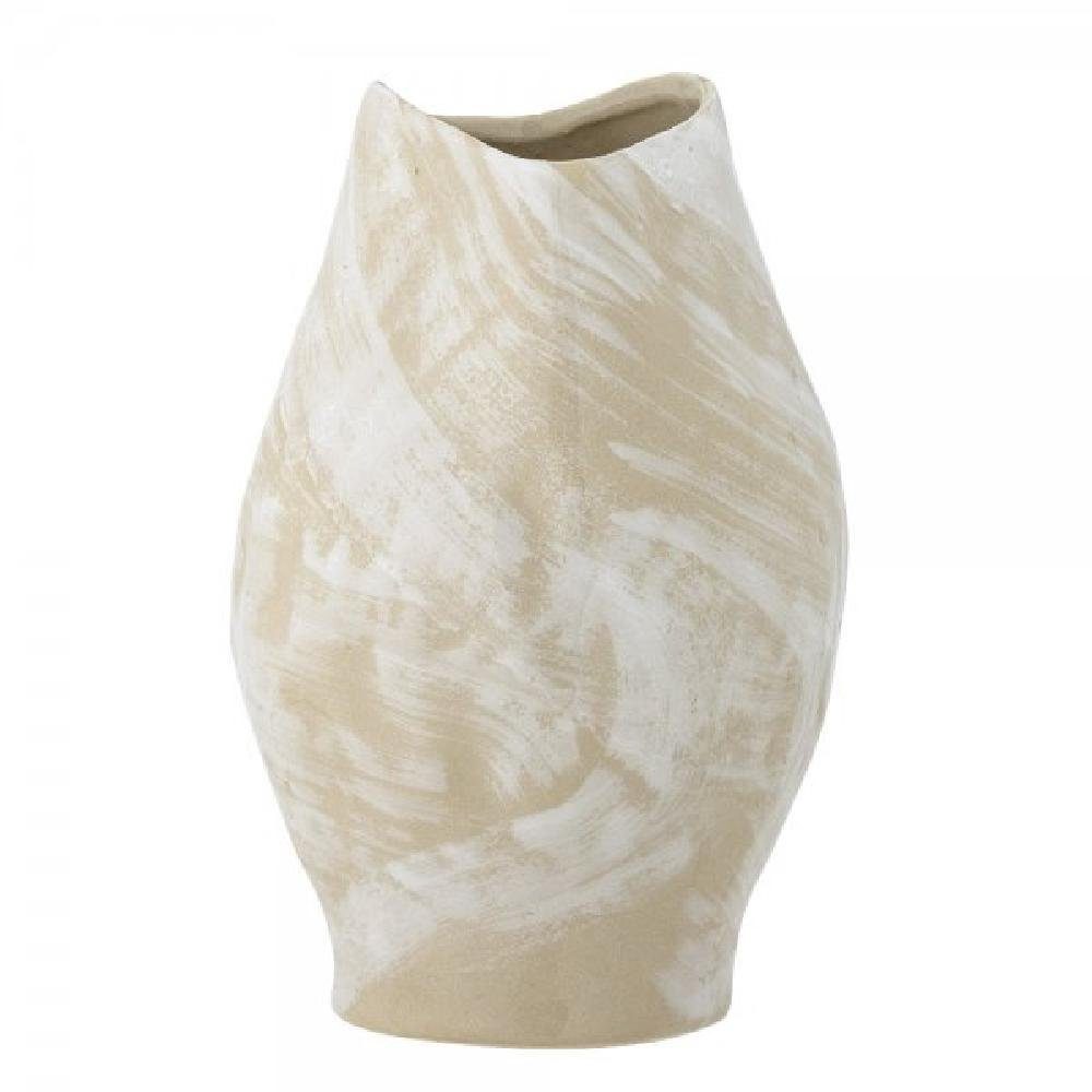 Bloomingville Dekovase Vase Obsa Steingut Weiß/Beige