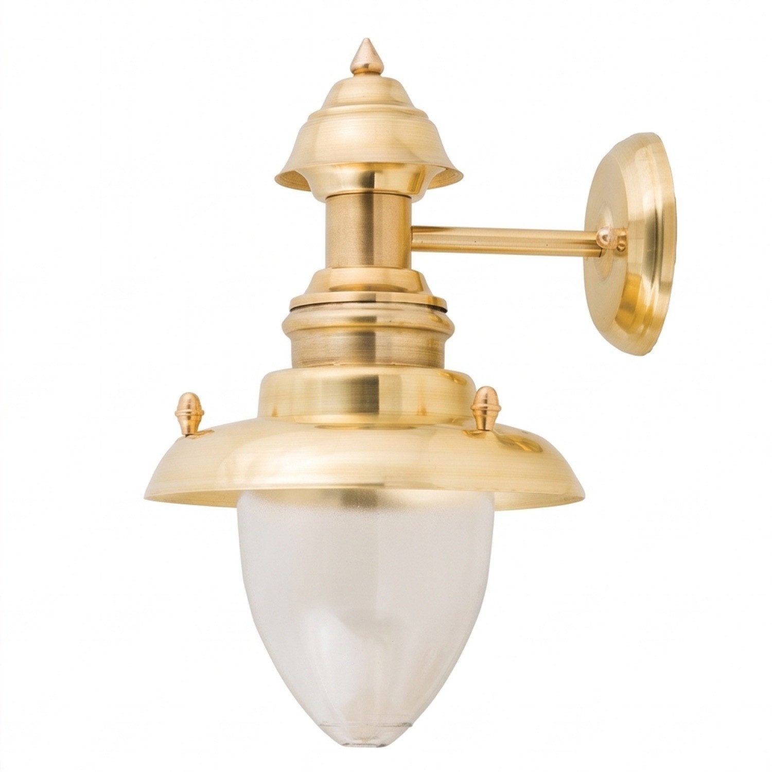 Licht-Erlebnisse Außen-Wandleuchte FYLI, ohne Leuchtmittel, Außenleuchte Echt-Messing Maritim Wandlaterne Haus Garten