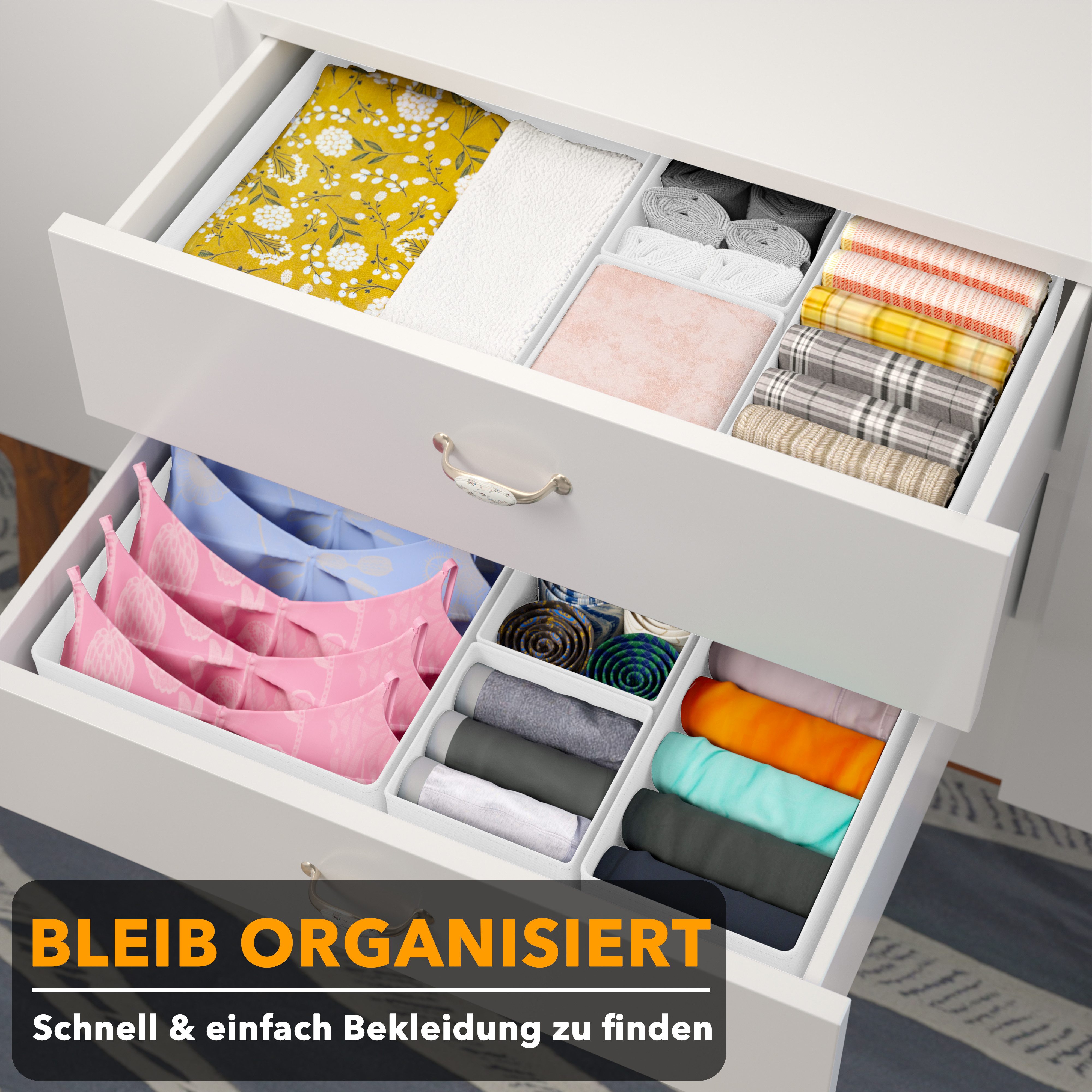 SpaceAid Auflagenbox 12 er Schubladen Organizer (Unterwäsche Organizer), Faltbare Aufbewahrungsbox Stoff – Bild 3 von 5