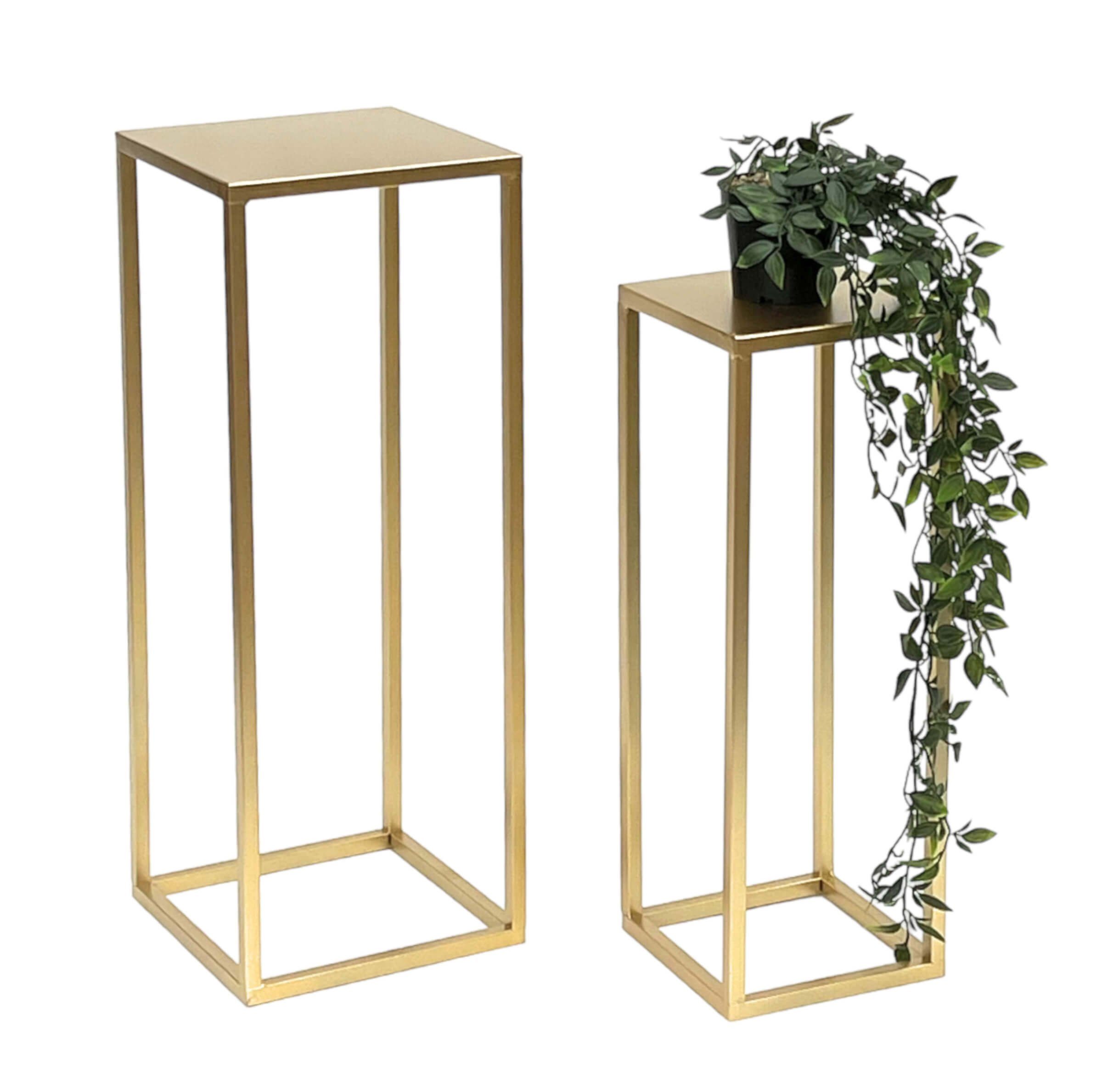 Blumenhocker Metall Gold Eckig Blumenständer 96506 2er Set
