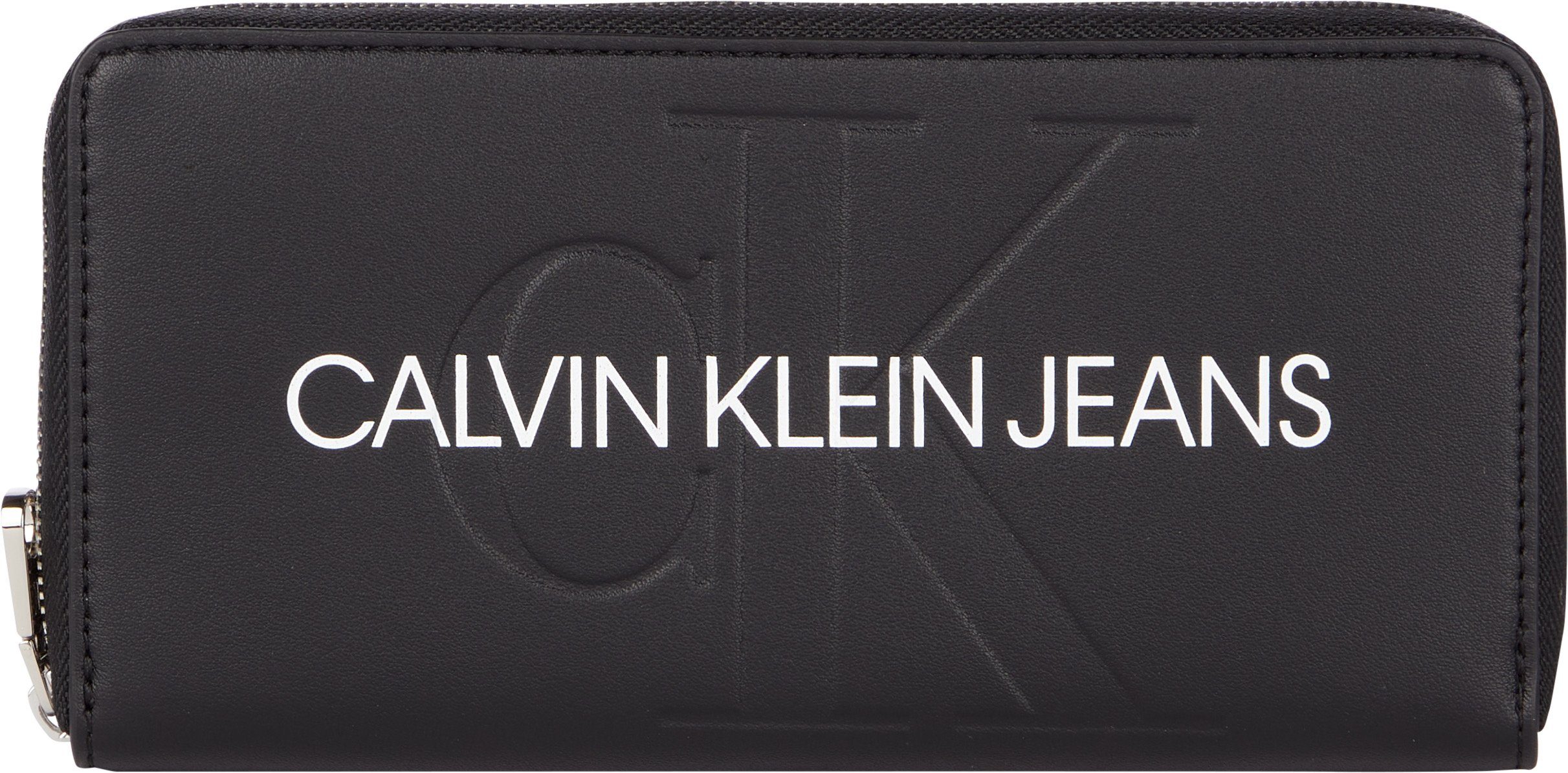 Damen Alle Damentaschen Calvin Klein Jeans Geldbörse SCULPTED MONO ZIP AROUND MONO, mit Reißverschluss-Münzfach