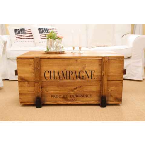 Uncle Joe´s Truhentisch Champagne, mit elegantem Schriftzug