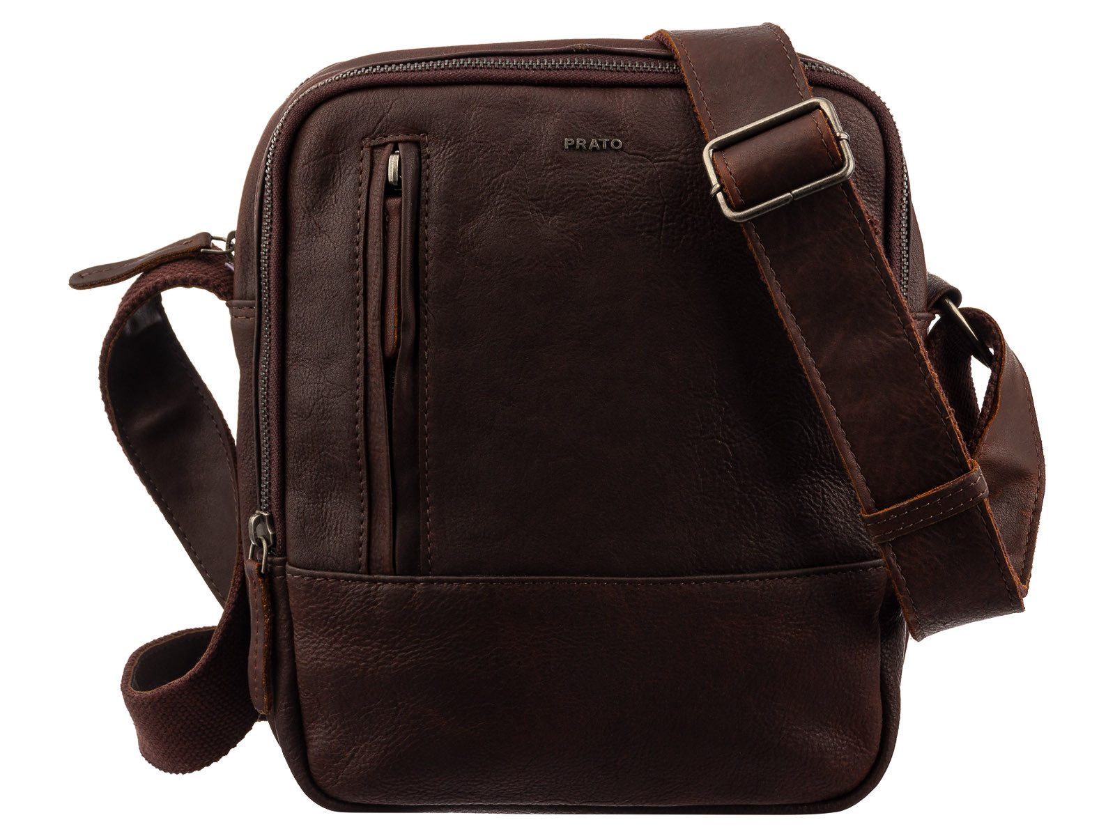 Prato Umhängetasche LM Shahid J42-R Rindleder Umhängetasche (1-tlg), geprägt