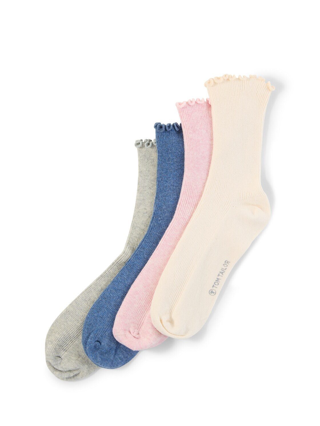 TOM TAILOR Socken Socks (im Viererpack) Socken im 4er-Pack mit Rüschensaum
