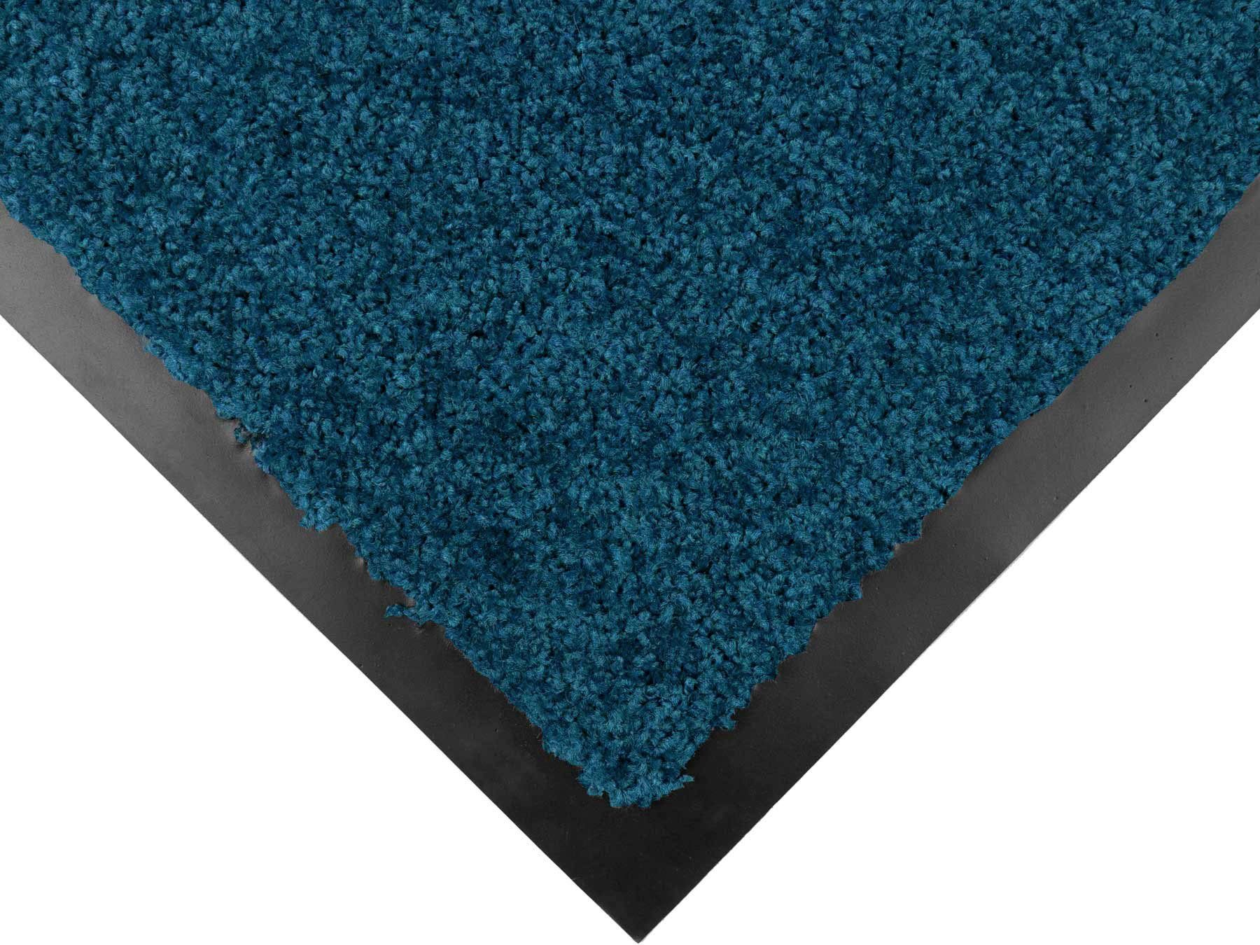 Fußmatte CLEAN, Primaflor-Ideen in rechteckig, waschbar 8,5 Farbauswahl, blau große mm, Schmutzfangmatte, Höhe: Textil