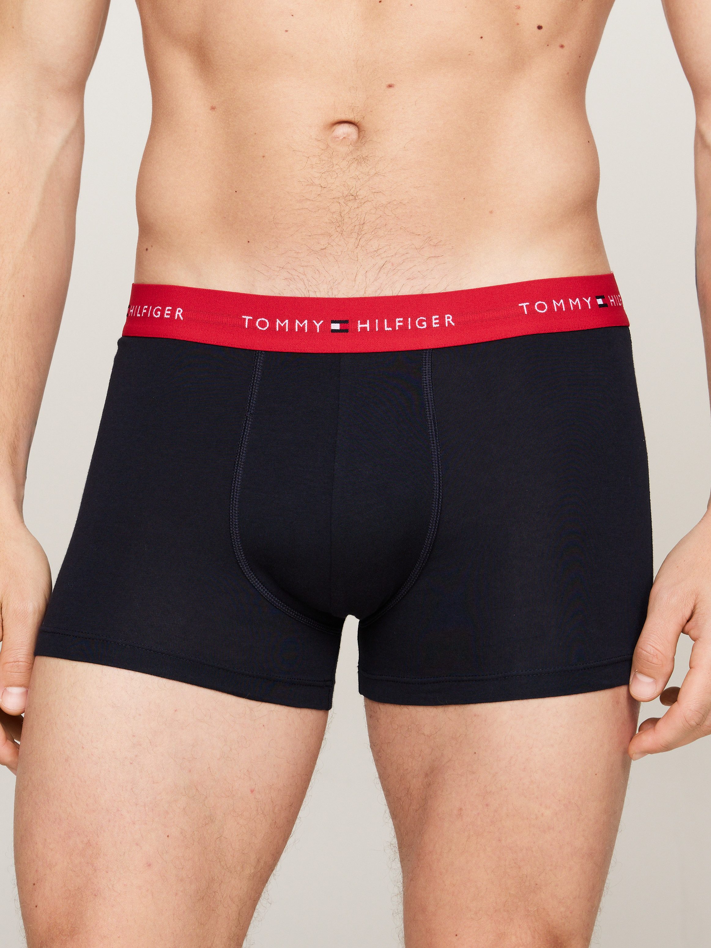 Tommy Hilfiger Underwear Trunk TRUNK 3 PACK (3-St) mit kontrastfarbenem Logobund