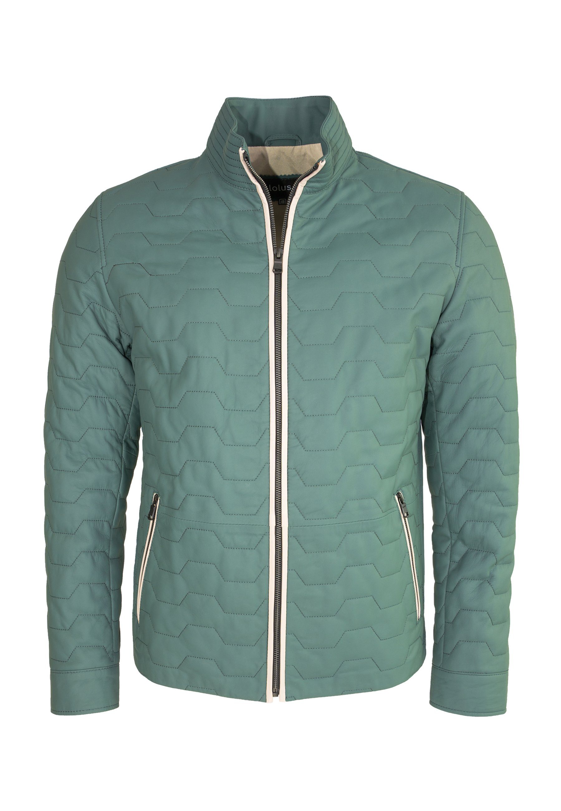 Lolus Lederjacke Chris in dunkeltürkis Sportlich elegante Herren Stepp Lederjacke aus weichem Lammnappa Leder