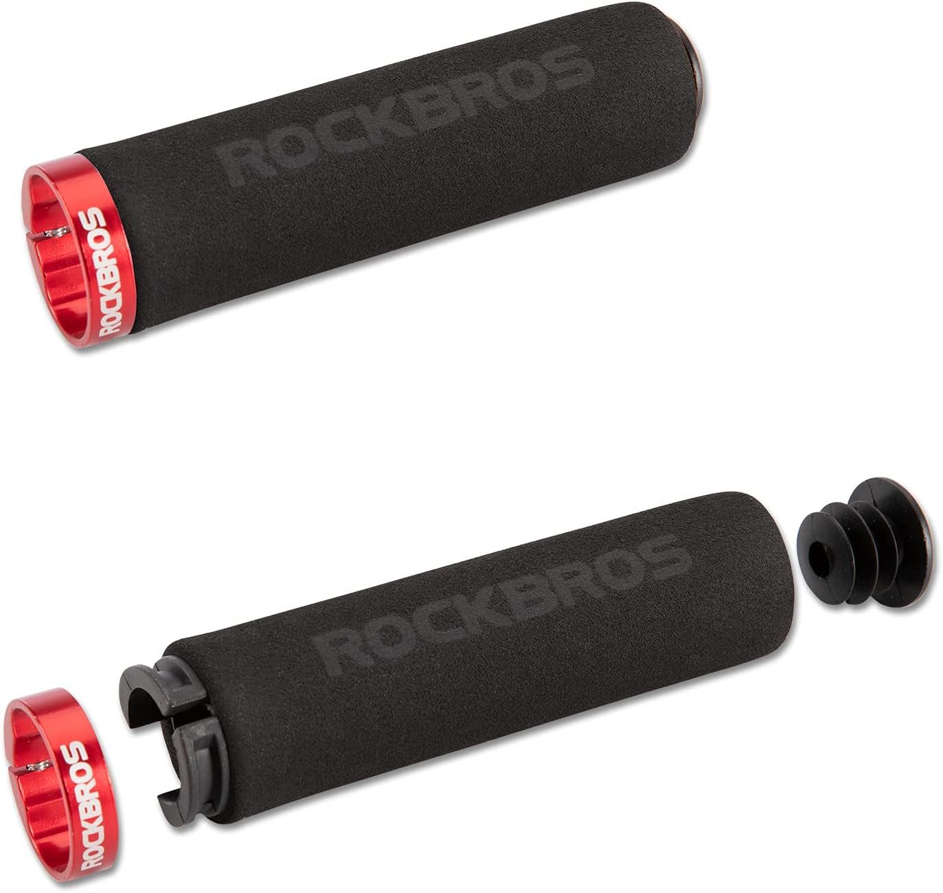 ROCKBROS Fahrradlenkergriff Lenkergriffe Lock-On Design Fahrradgriffe, rutschfest, Stoßdämpfend Griffe aus verdicktem Schwamm für 22,2mm Lenke – Bild 5 von 5