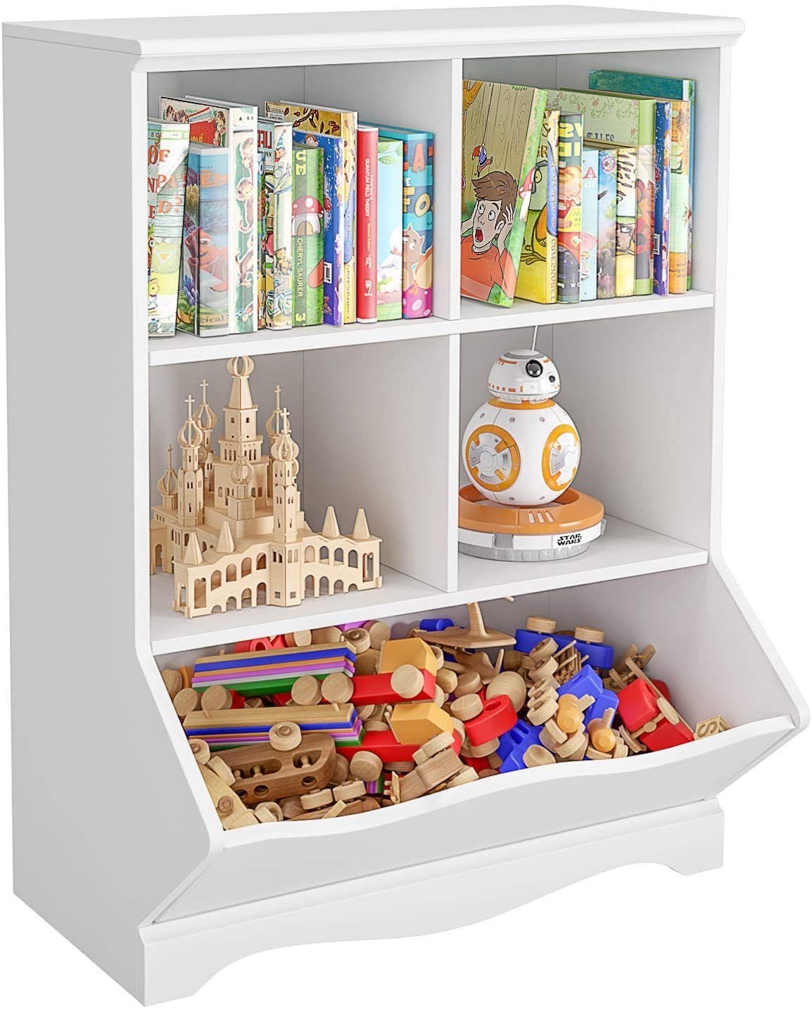 5 Ebenen Standregal Kinderzimmerregal Bücherregal Spielzeug-Organizer für Kinder 