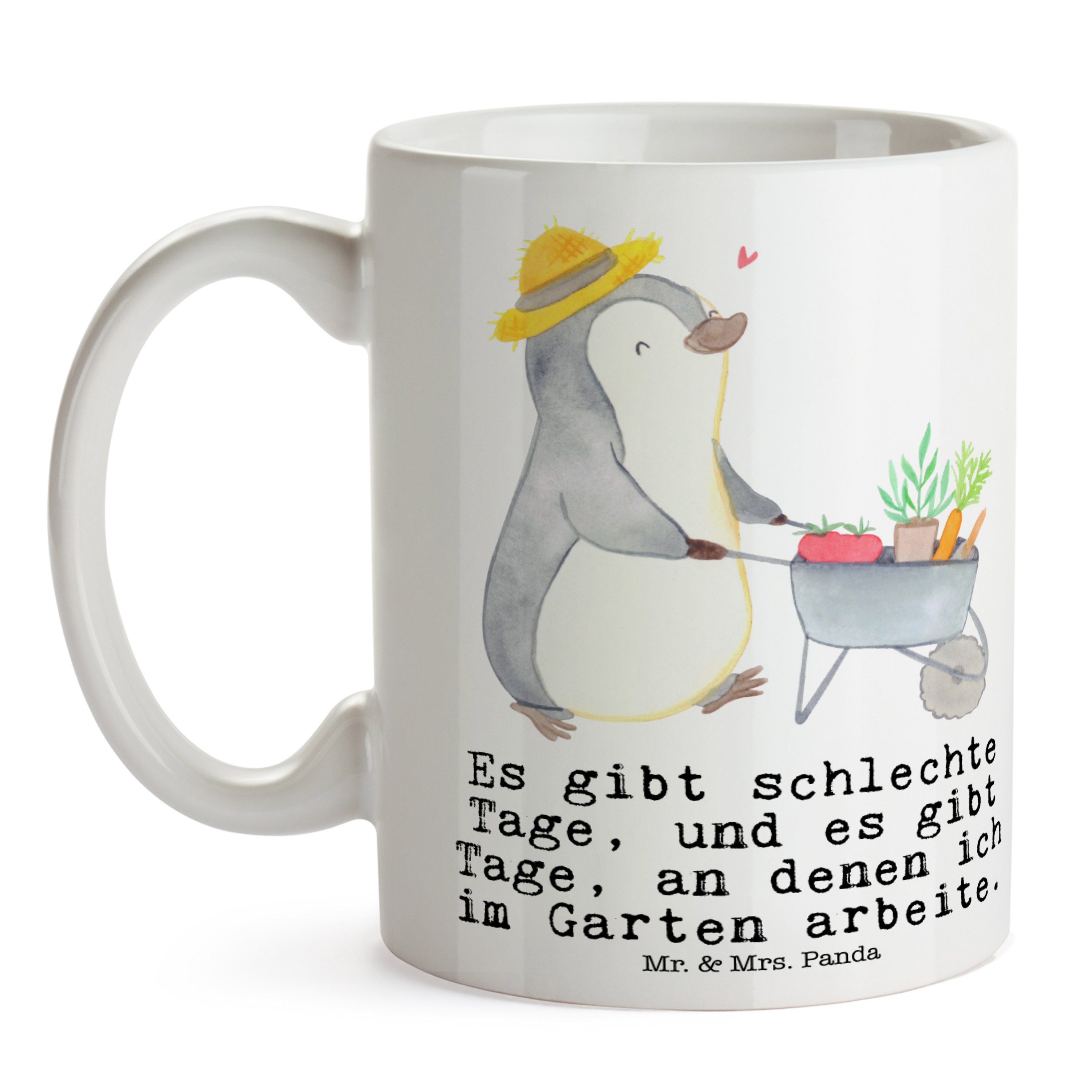 Keramik - & Weiß Dankeschön, Tasse Tage Panda - Pinguin Geschenk, Mr. Gartenarbeit Auszeichnung, Mrs.